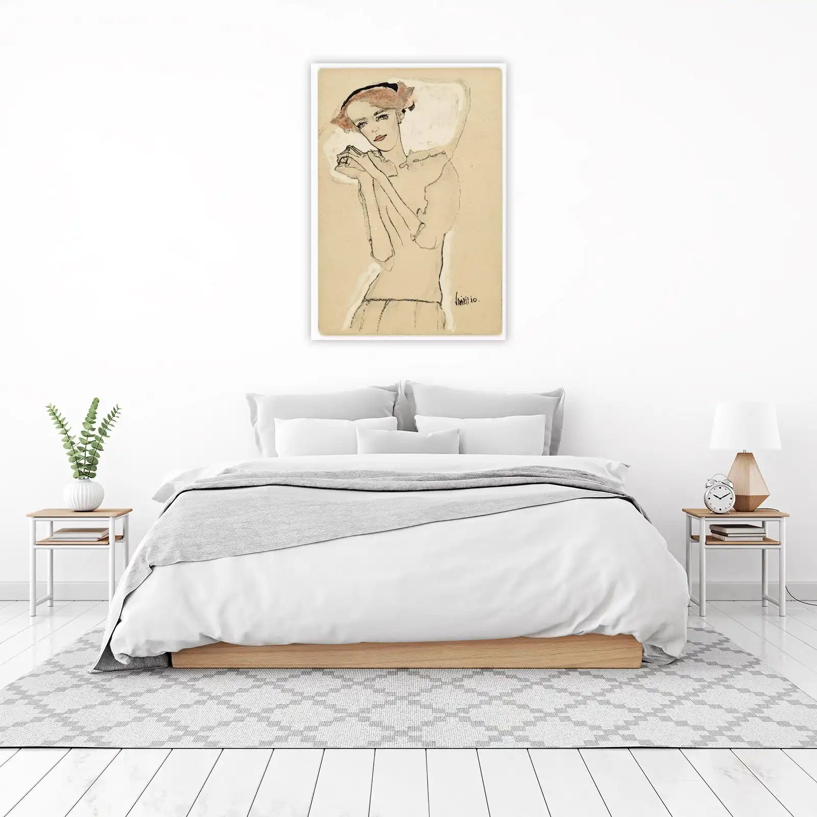 Elegant Woman Sketch Art Wall Art