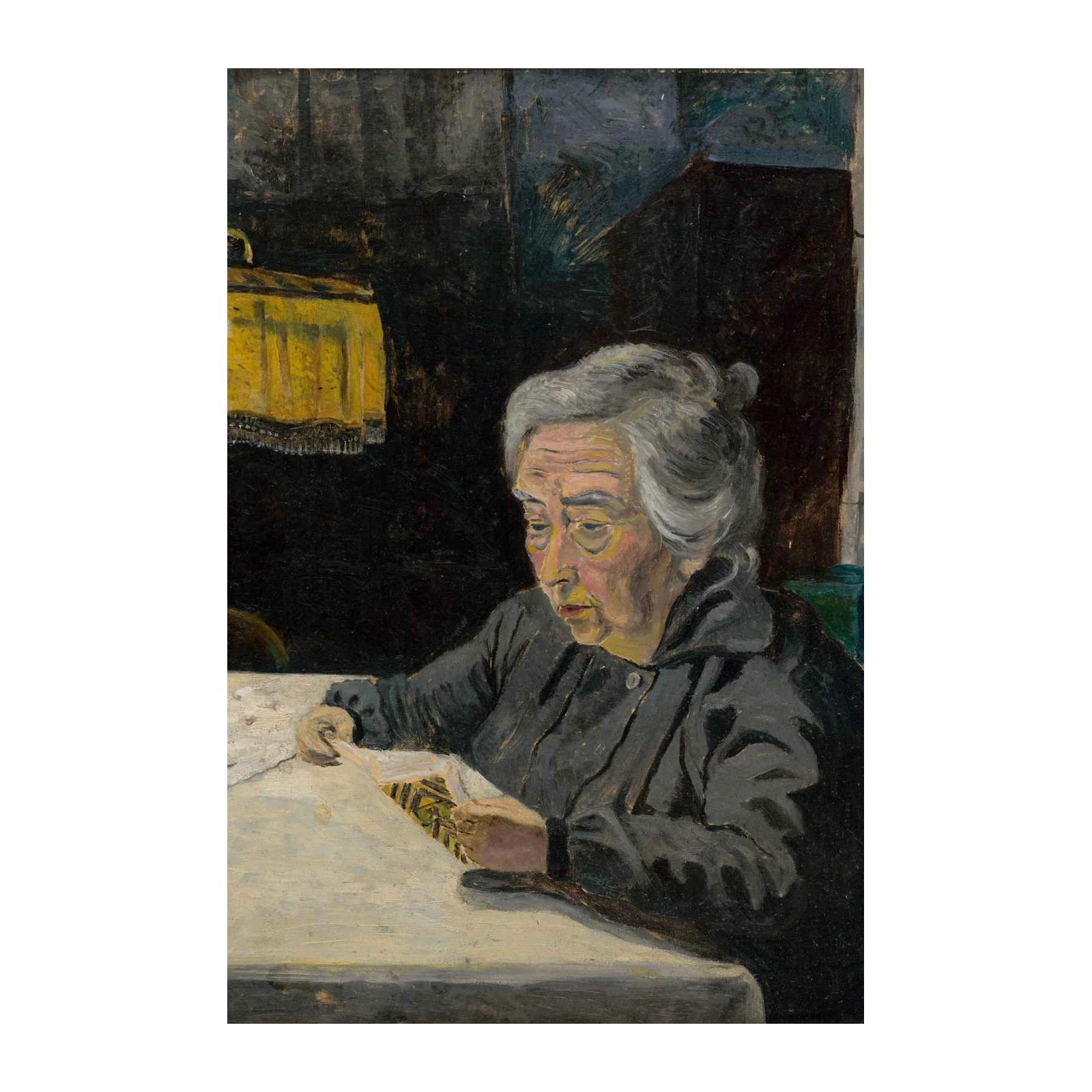 Vintage Portrait of Woman Reading Wall Art