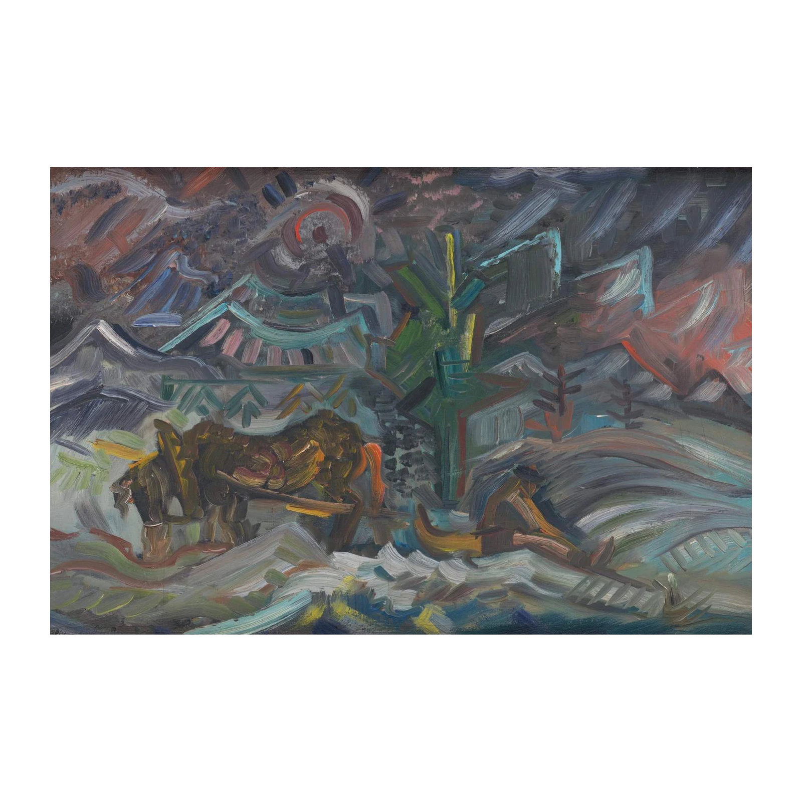 Abstract Horse & Rider Landscape Wall Art
