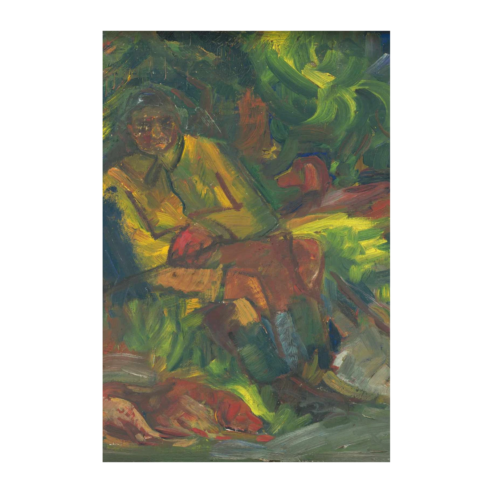 Expressive Portrait with Dogs Wall Art