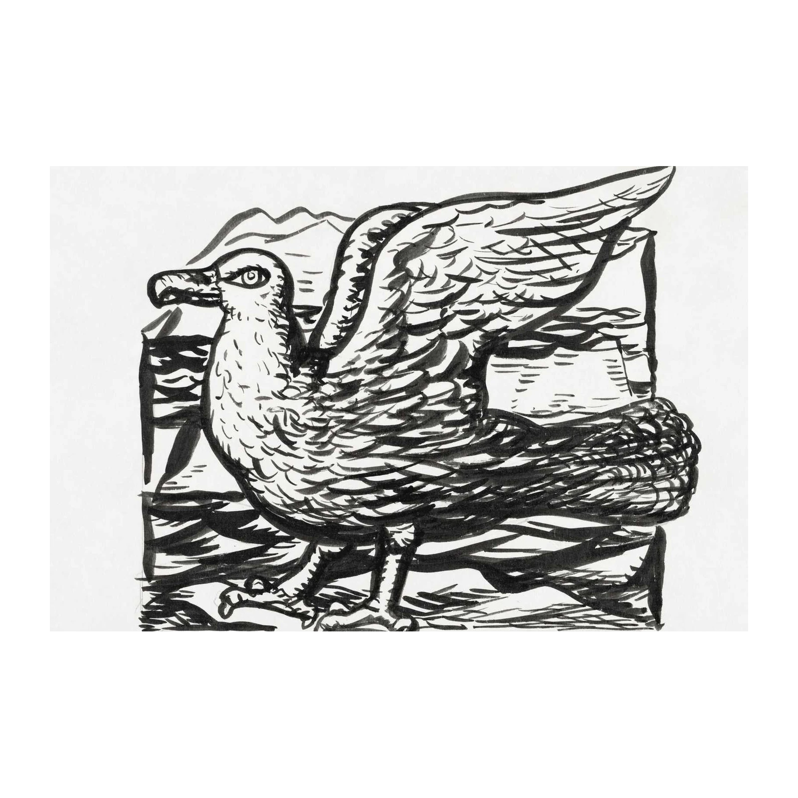 Bold Albatross Coastal Scene Wall Art