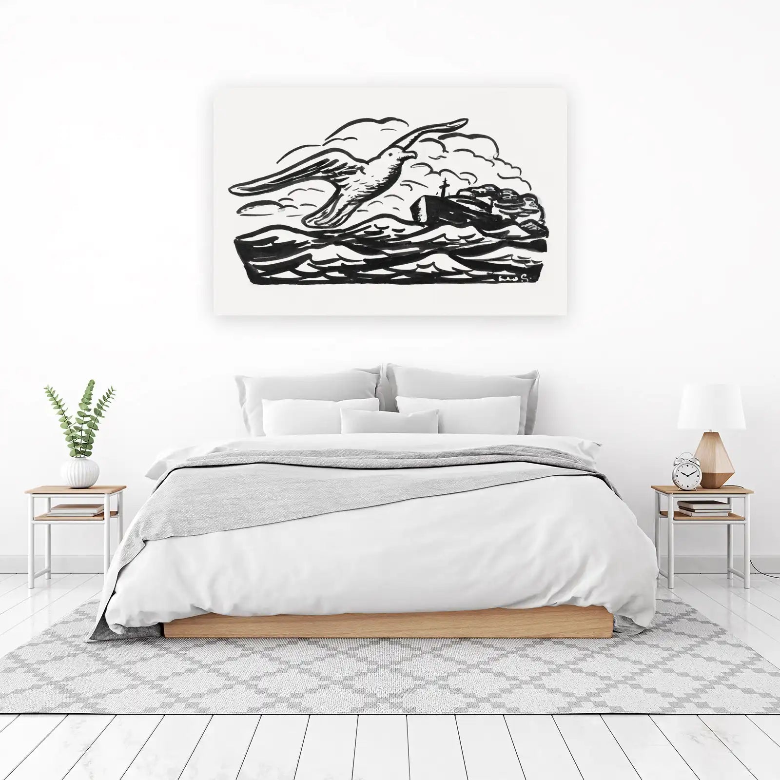 Seagull Flight Coastal Landscape Wall Art