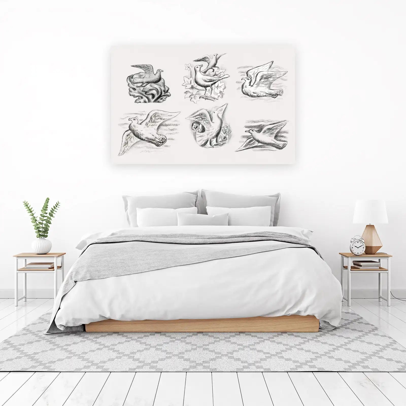 Elegant Bird Sketches Fine Art Wall Art