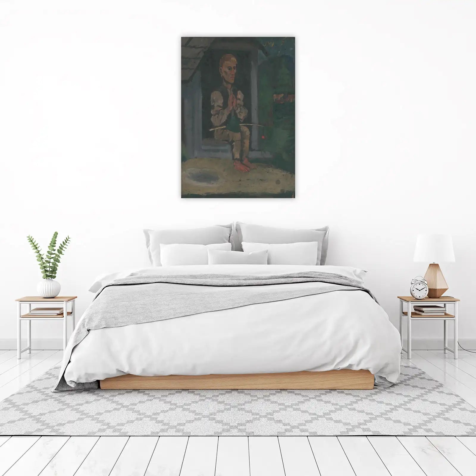 Rustic Prayer Man Oil Painting Wall Art