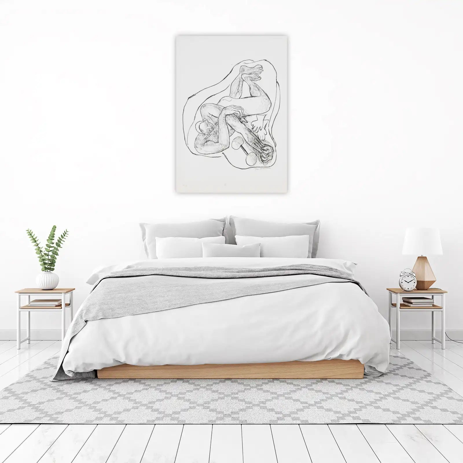 Abstract Figure Embrace Wall Art