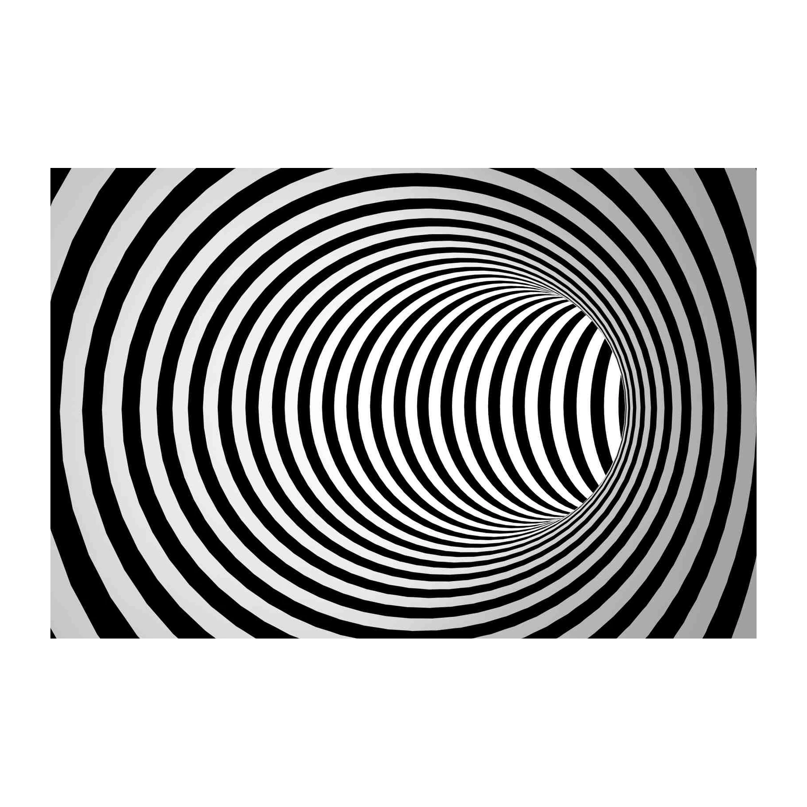 Hypnotic Tunnel Black & White Wall Art