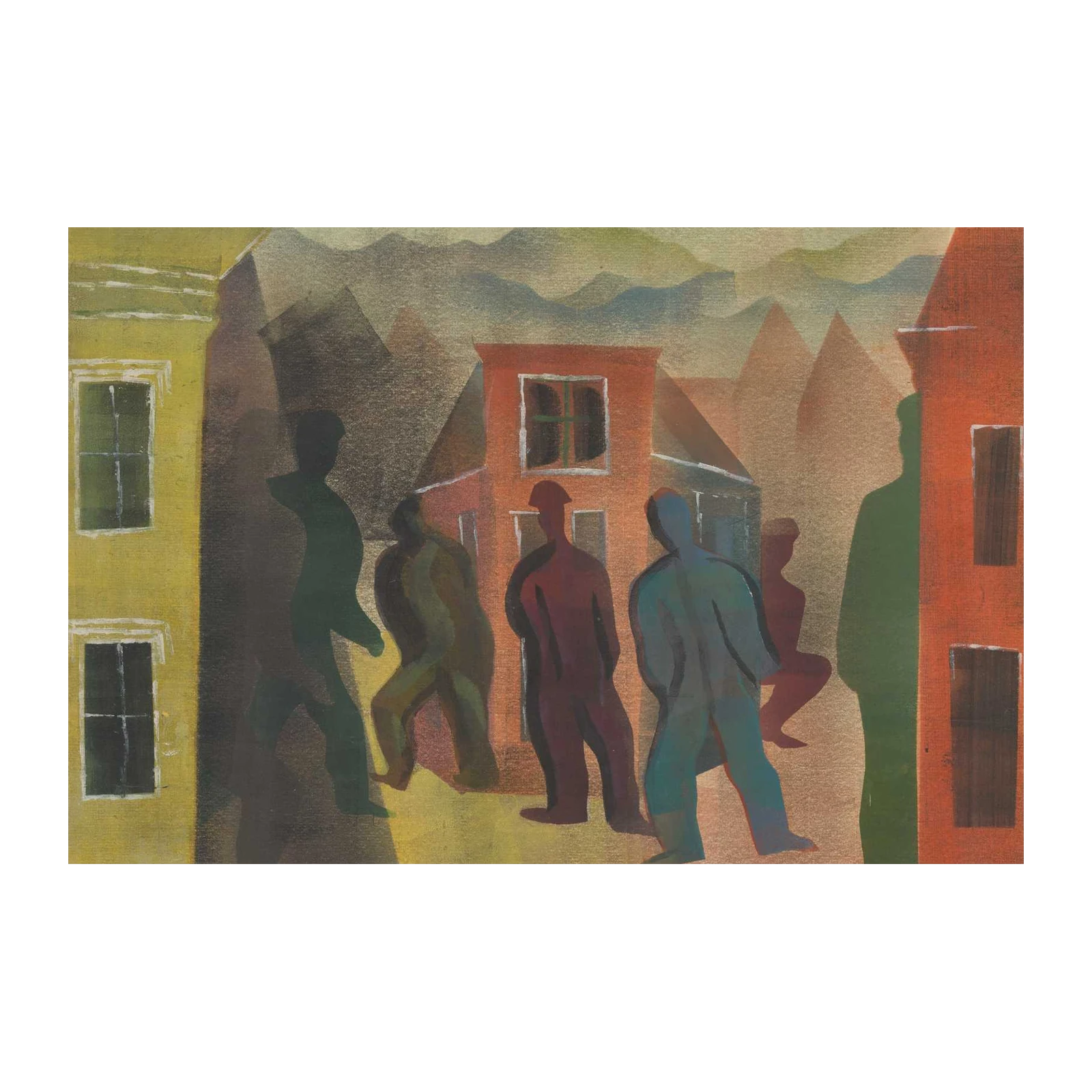 Urban Life Figures Textured Wall Art