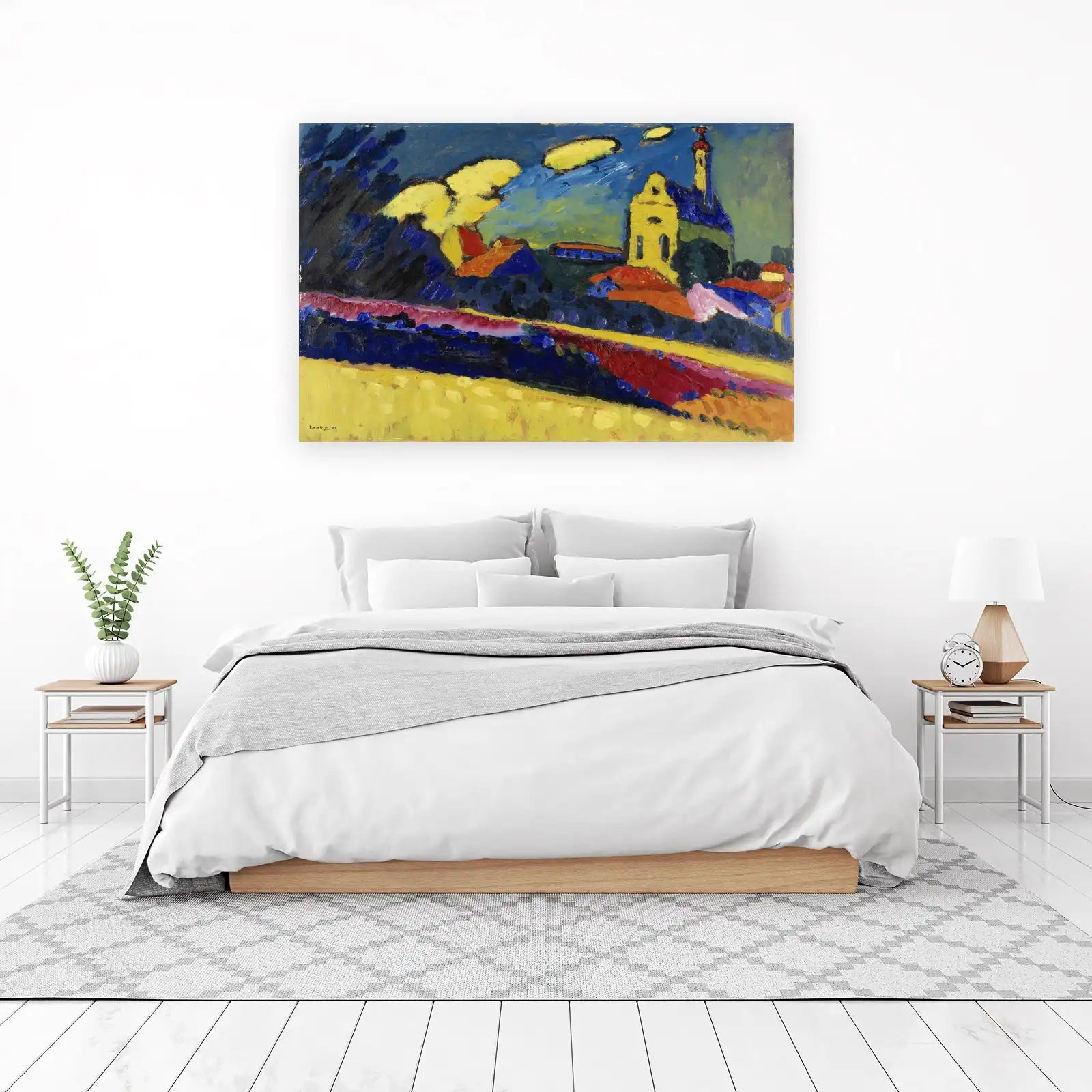 Vibrant Village Landscape Wall Art