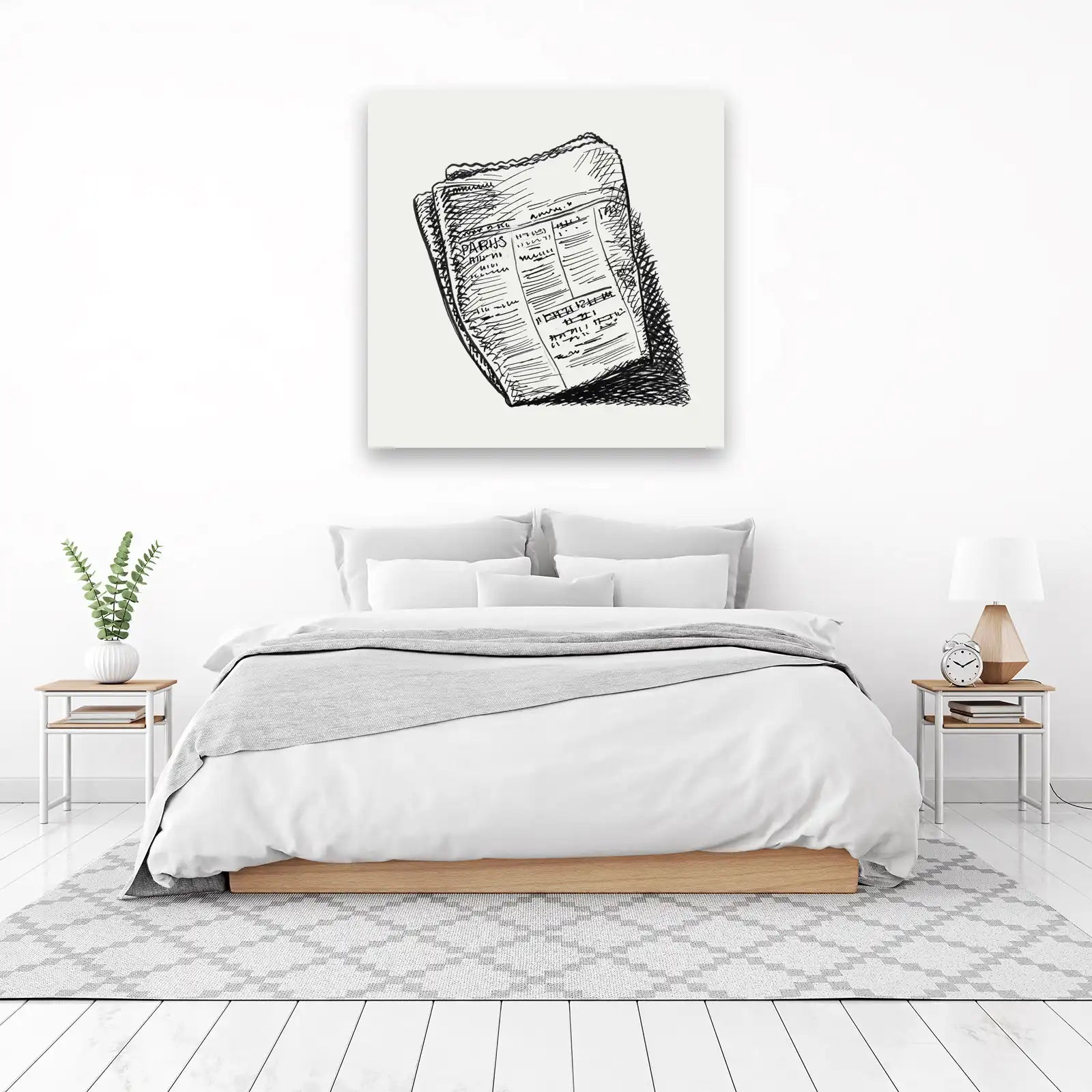Parisian Sketch Newspaper Wall Art