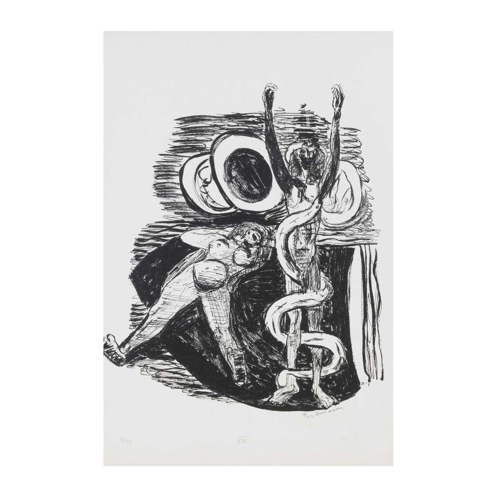 Figurative Serpent Embrace Wall Art