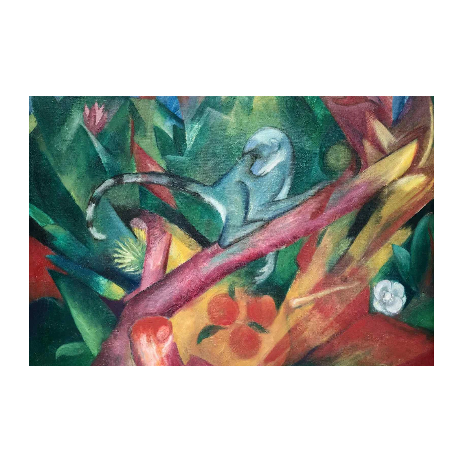 Blue Monkey Jungle Abstract Wall Art
