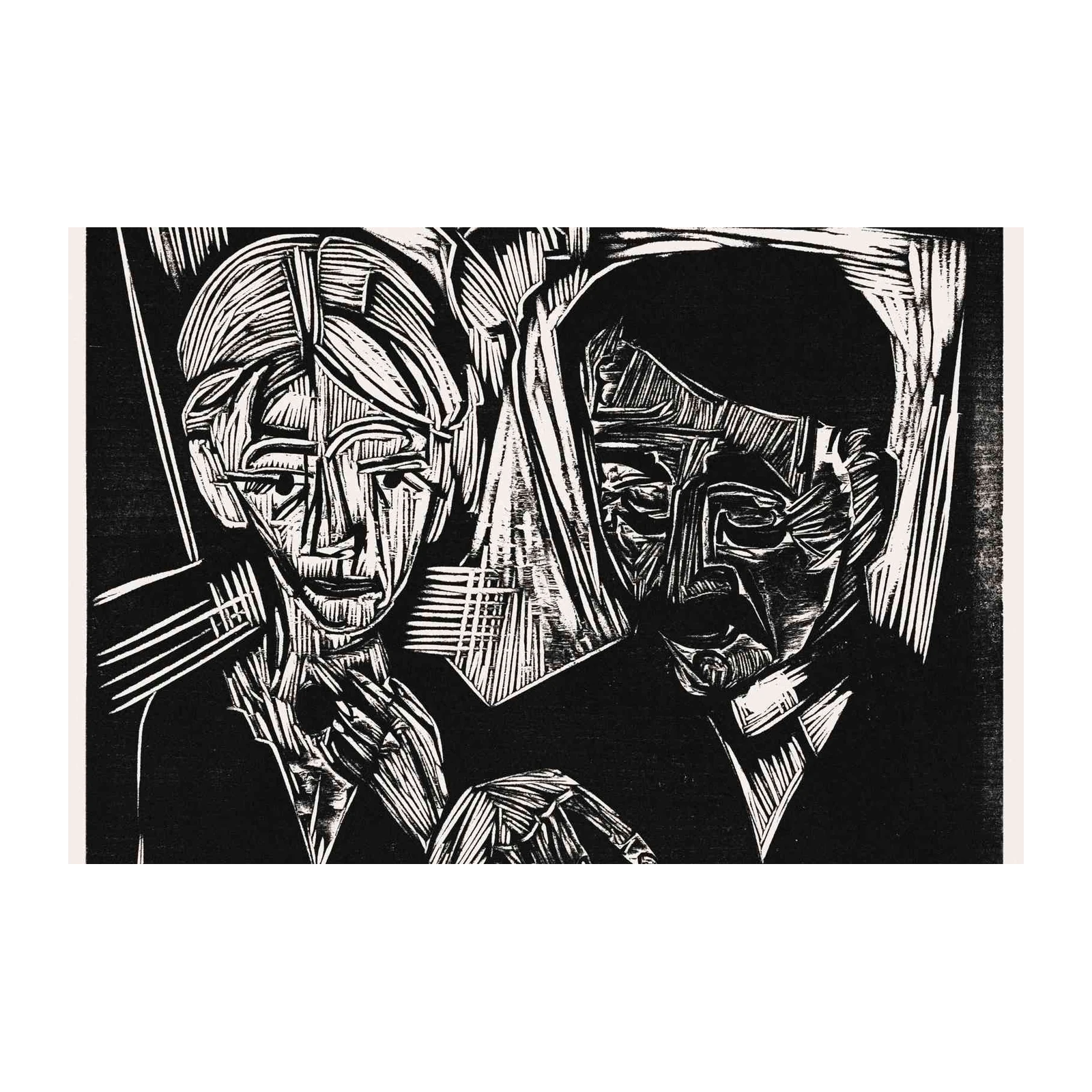 Intense Portrait Duo Expressionist Wall Art