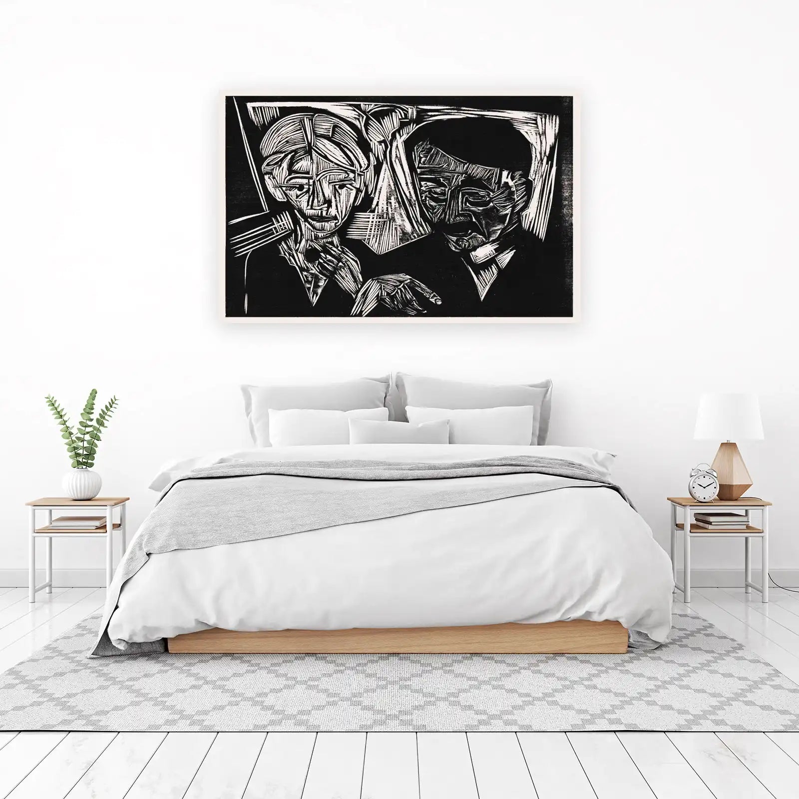 Intense Portrait Duo Expressionist Wall Art