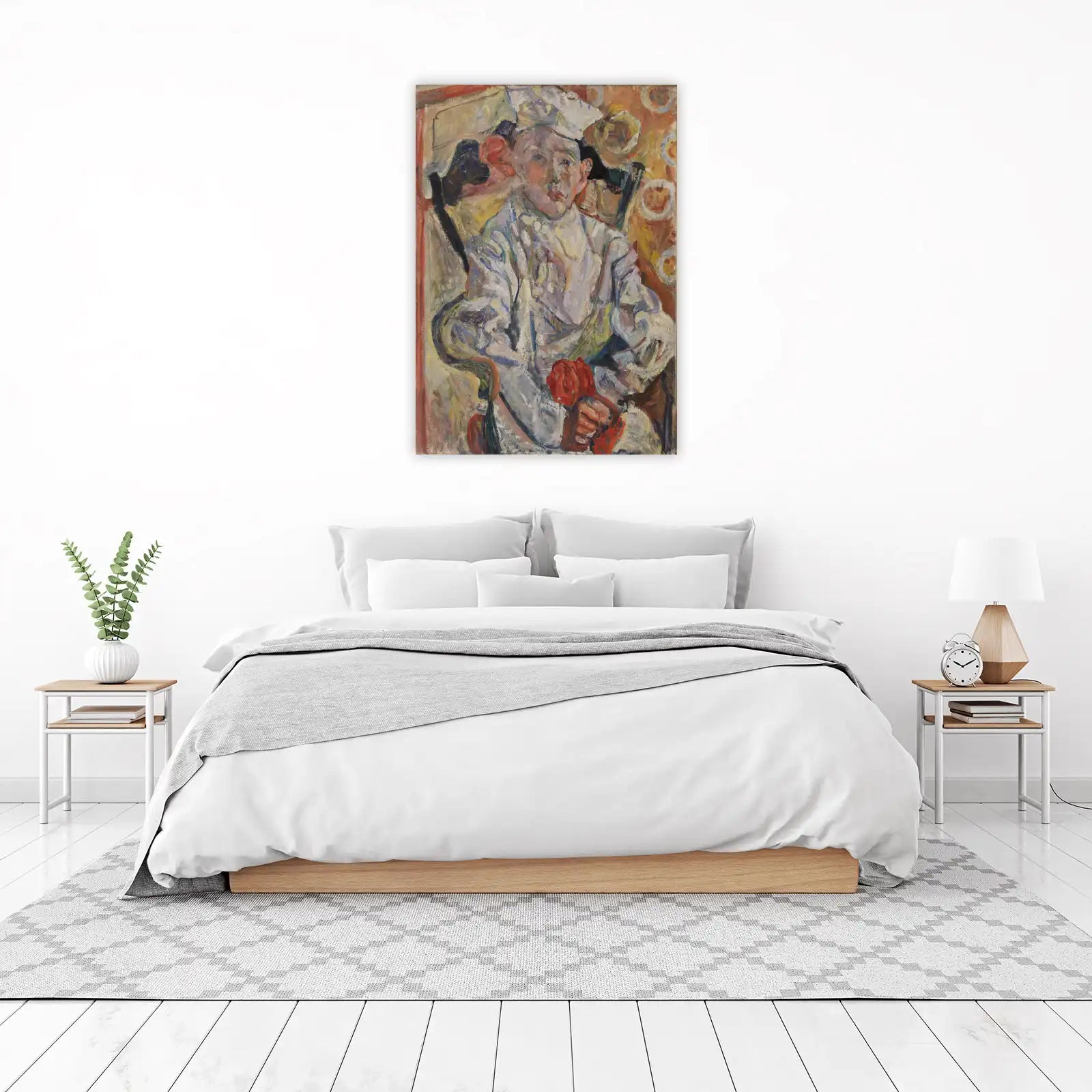 Impressionist Portrait Red Rose Wall Art