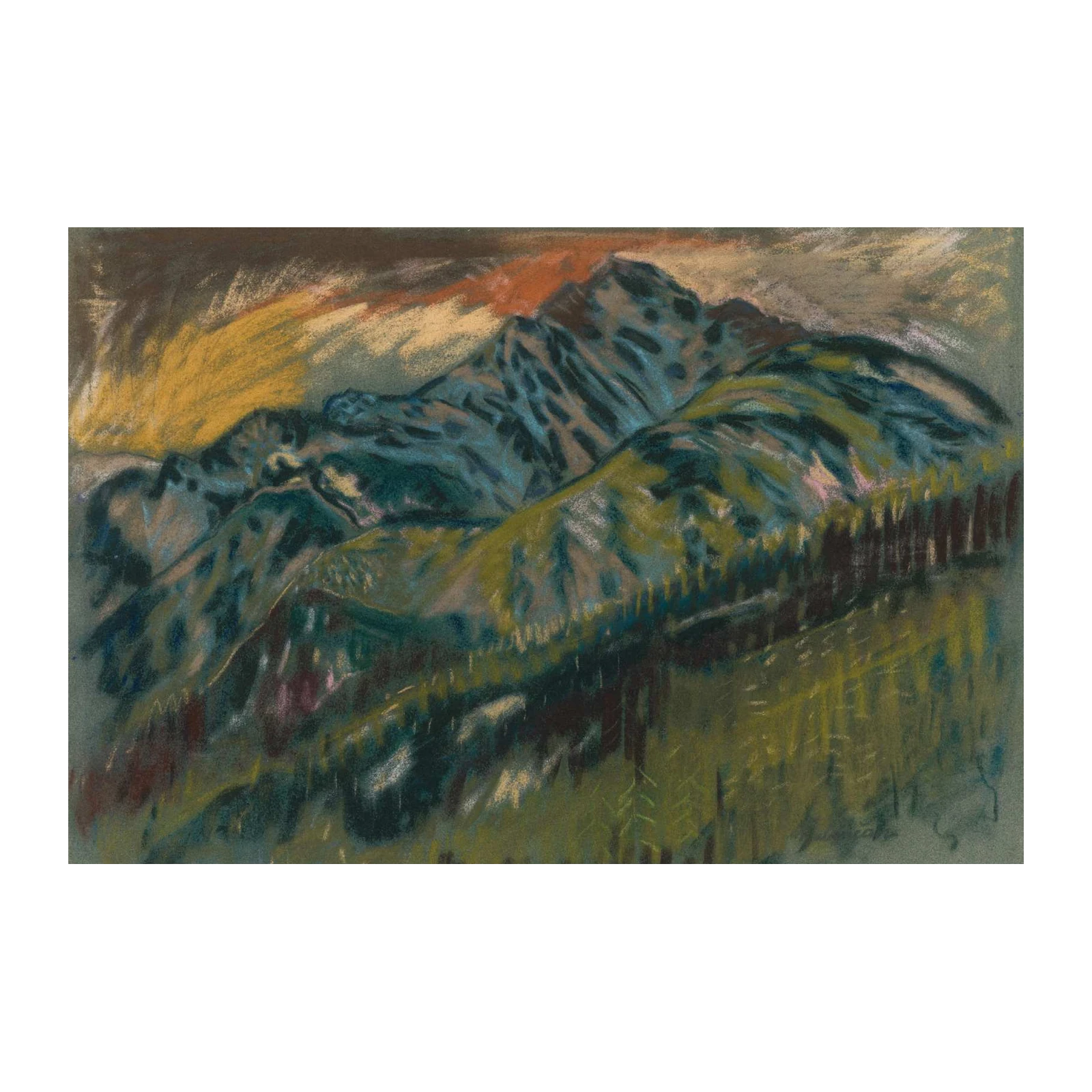 Mountain Serenity Pastel Landscape Wall Art