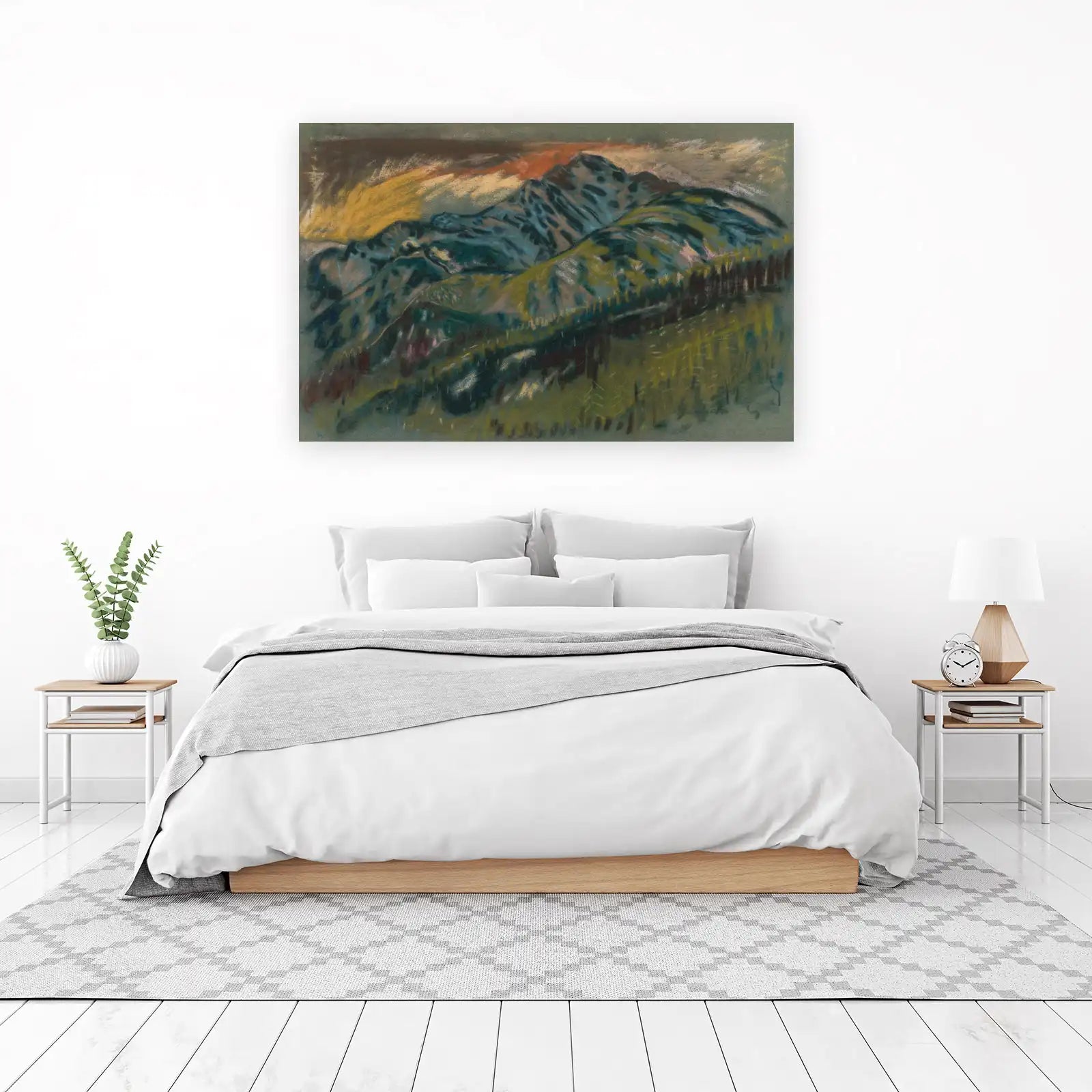 Mountain Serenity Pastel Landscape Wall Art