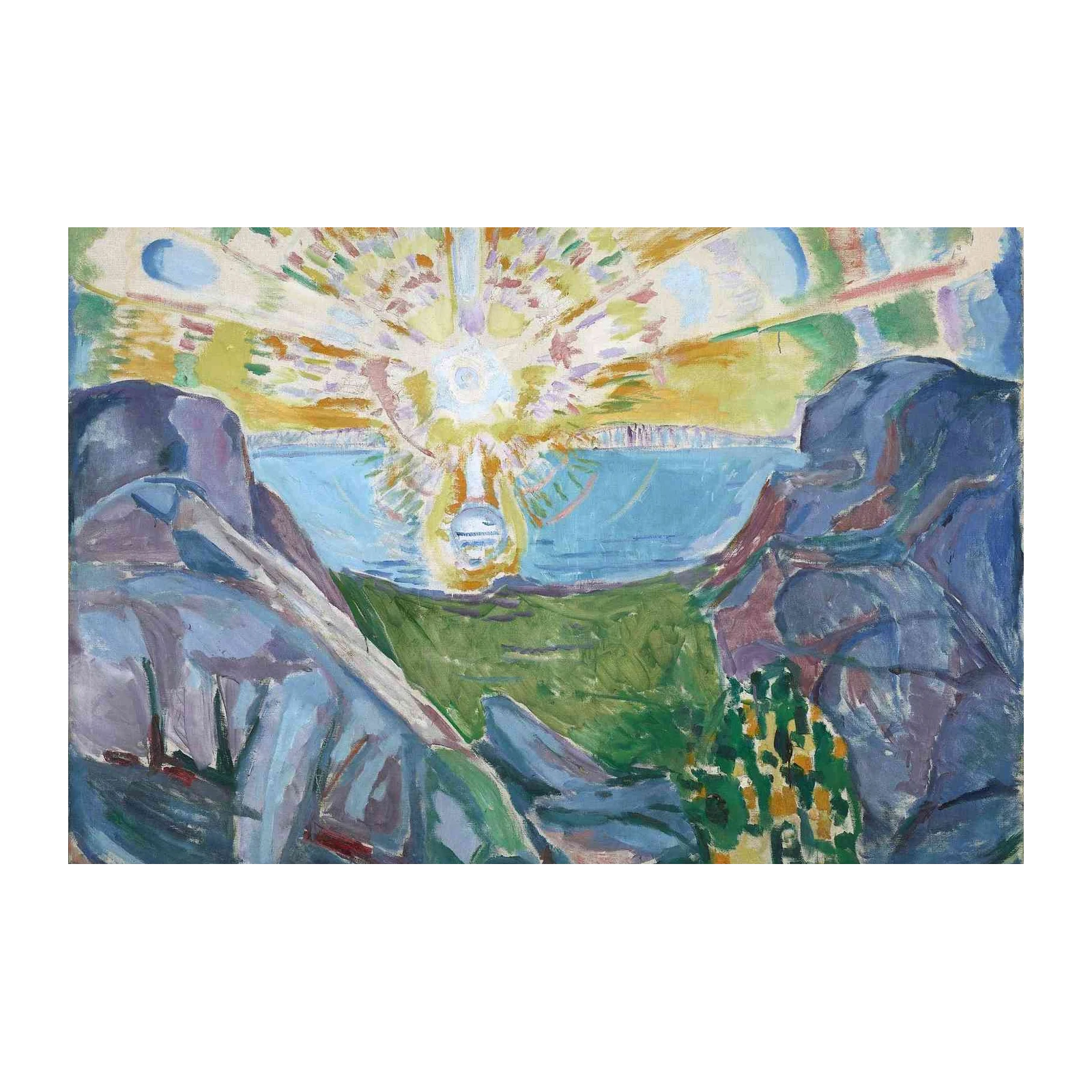 Radiant Sun Landscape Expressionist Wall Art
