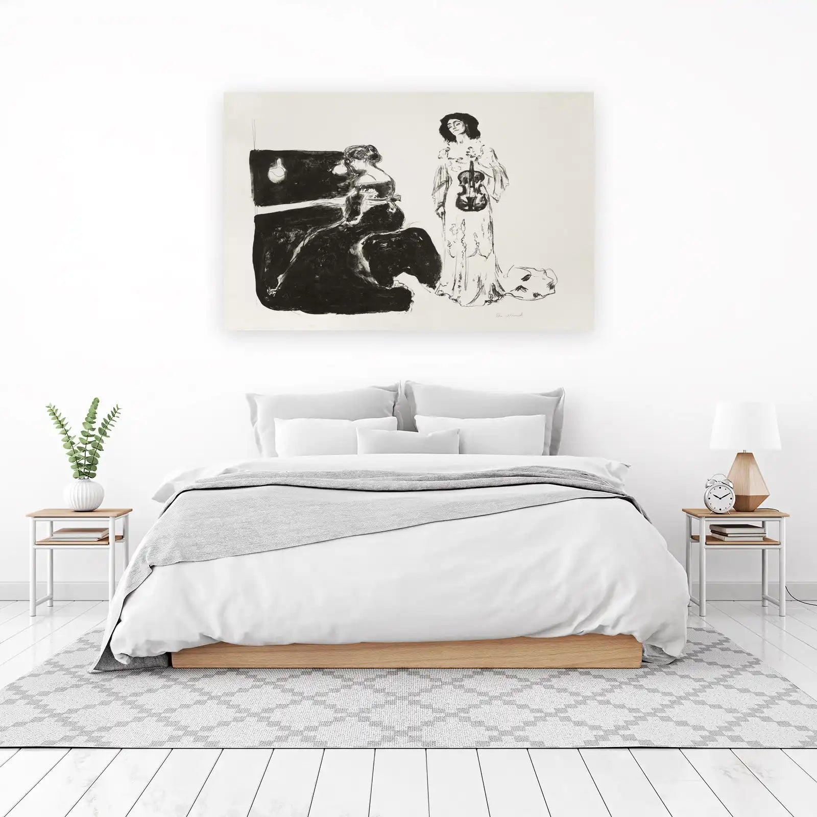 Elegant Violinist & Pianist Art Wall Art