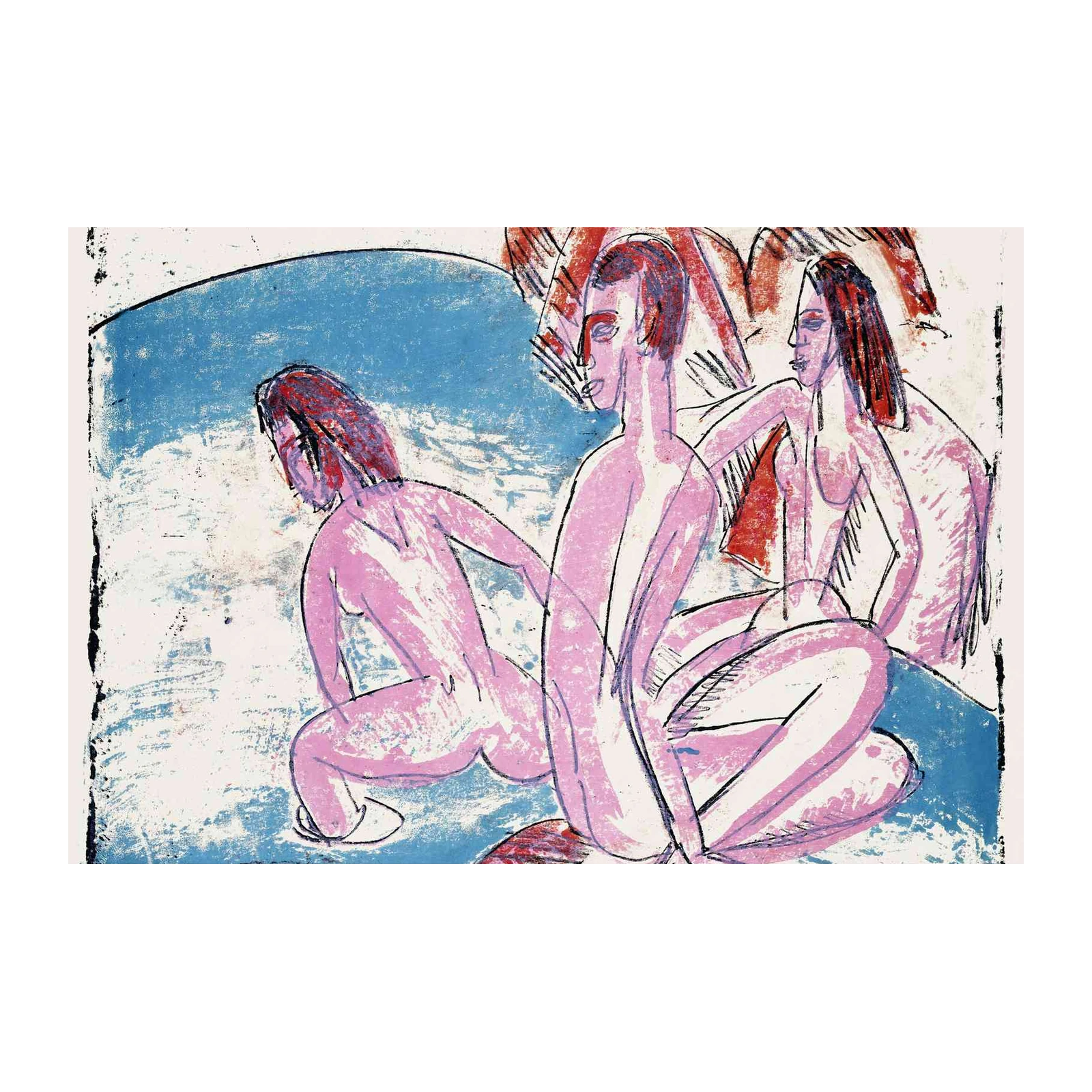 Figurative Figures Blue & Pink Wall Art