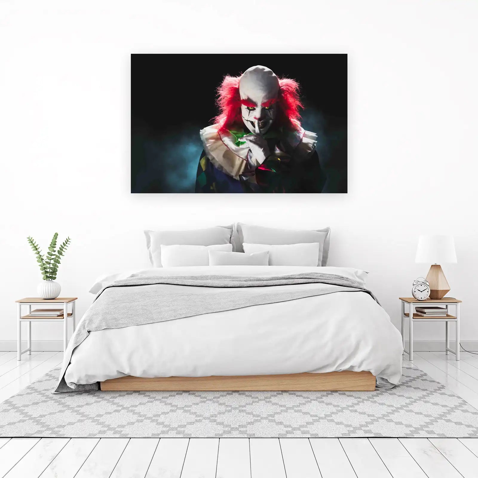 Creepy Clown "Shhh" Horror Wall Art