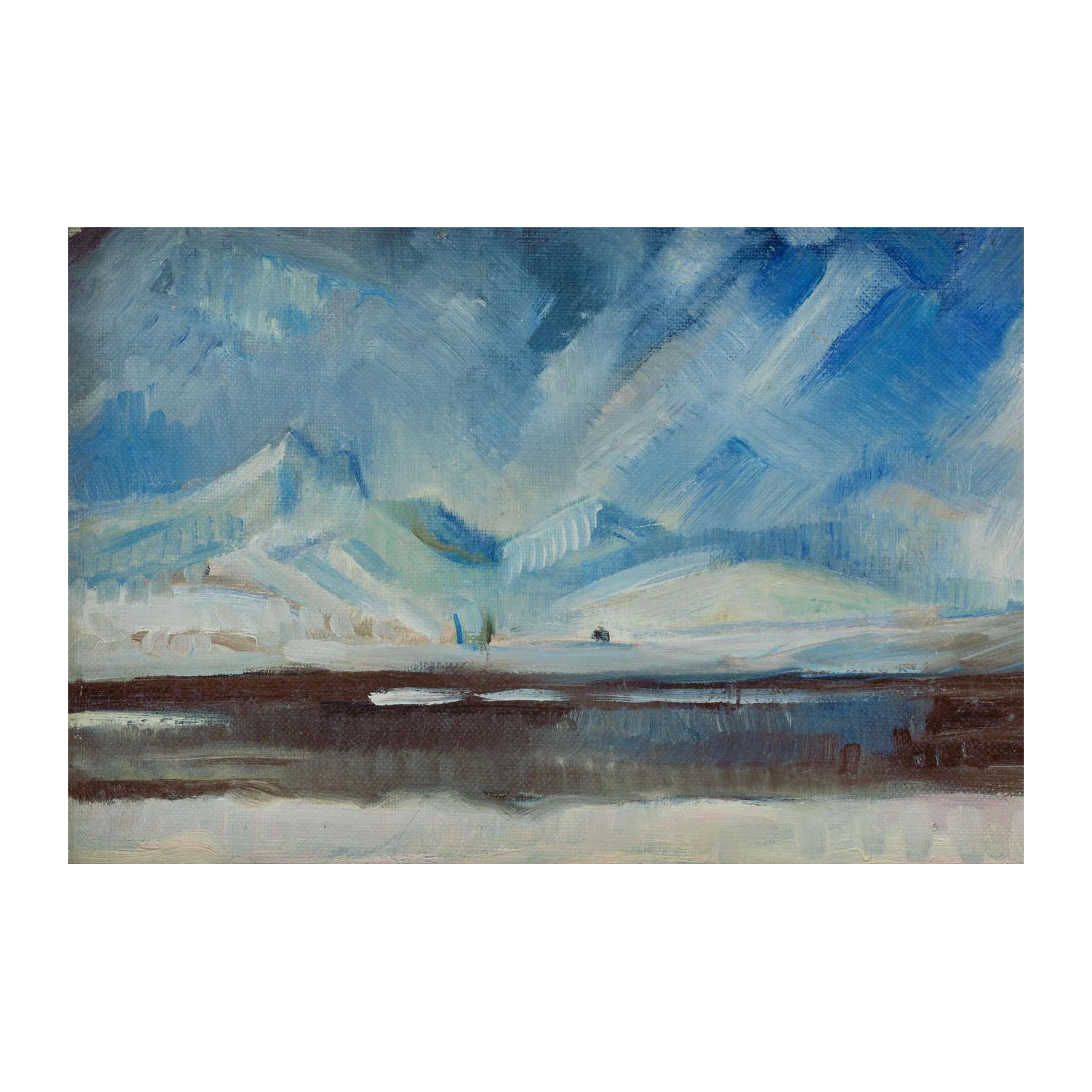 Impressionist Mountain Landscape Wall Art