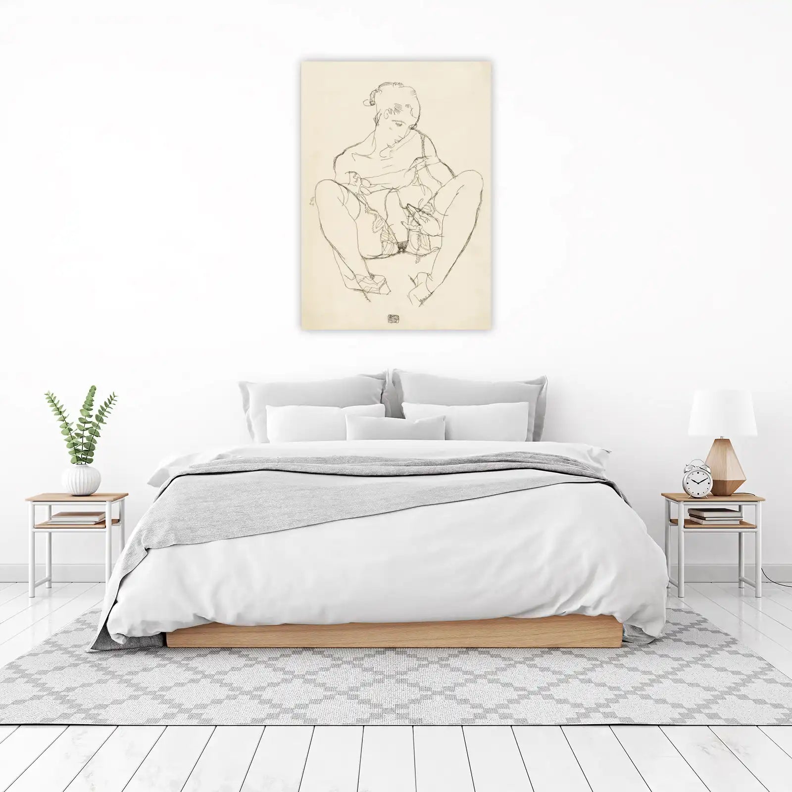 Egon Schiele Figure Study Wall Art | Art Nouveau Nude