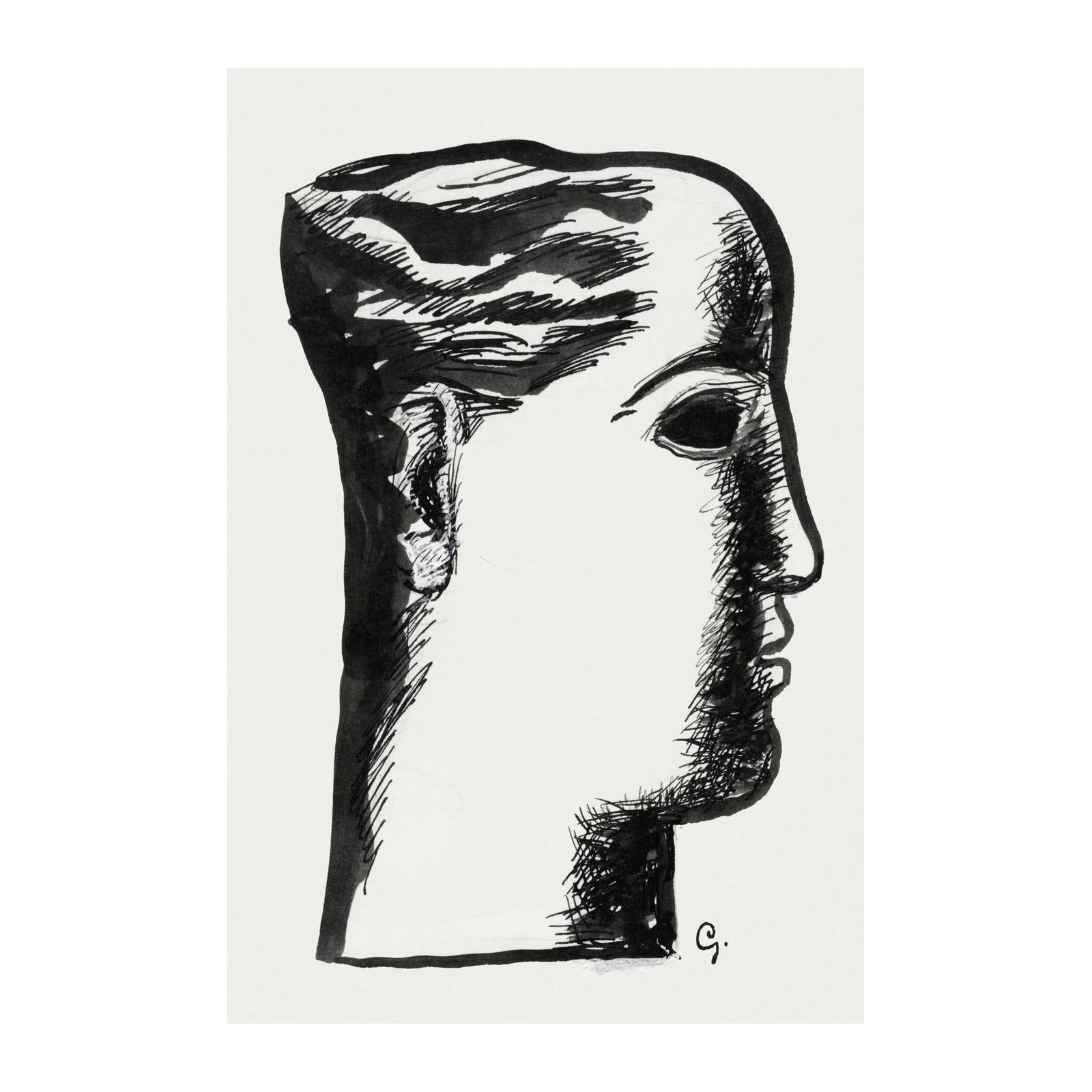 Abstract Profile Sketch Wall Art