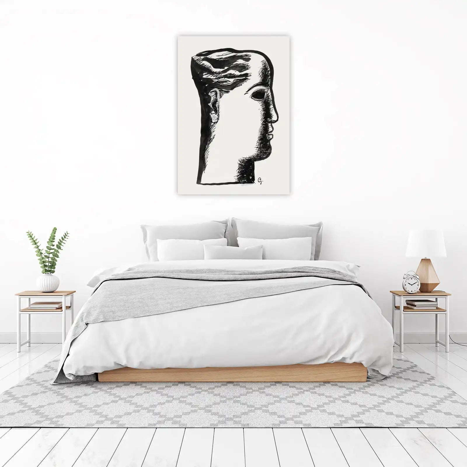 Abstract Profile Sketch Wall Art