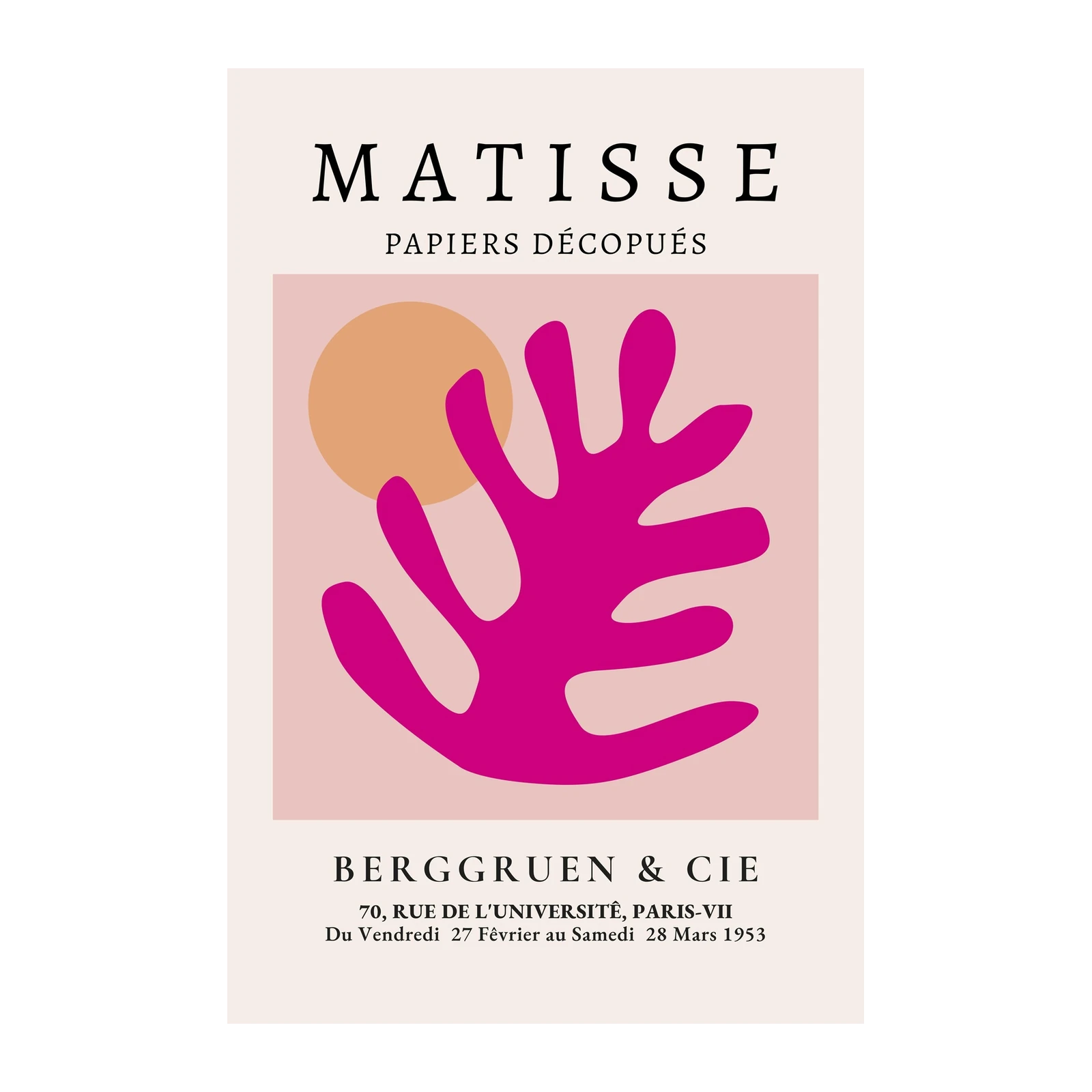 Matisse "Blue Nude II" Inspired Magenta Cut-Out Wall Art