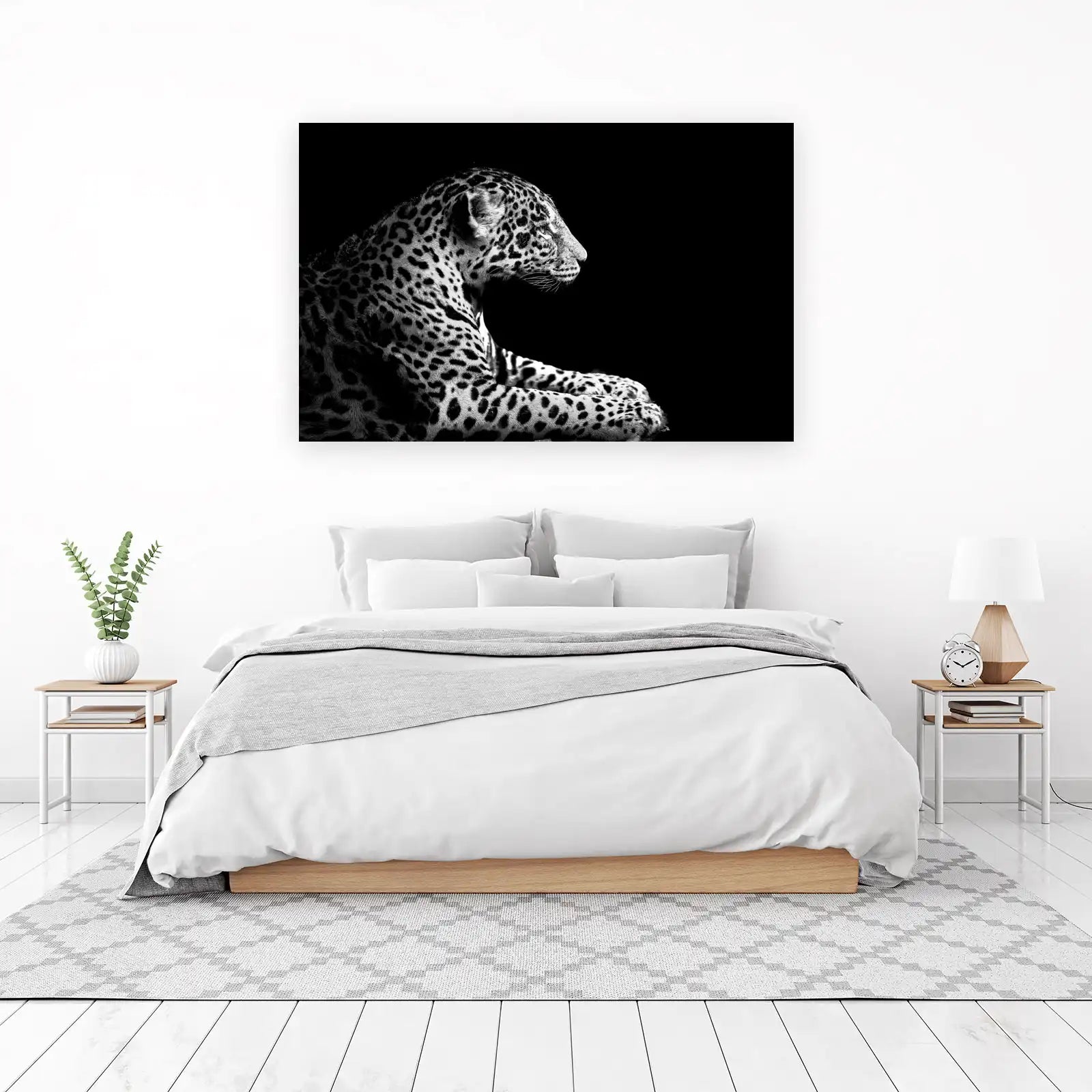 Majestic Jaguar B&W Animal Art Wall Art