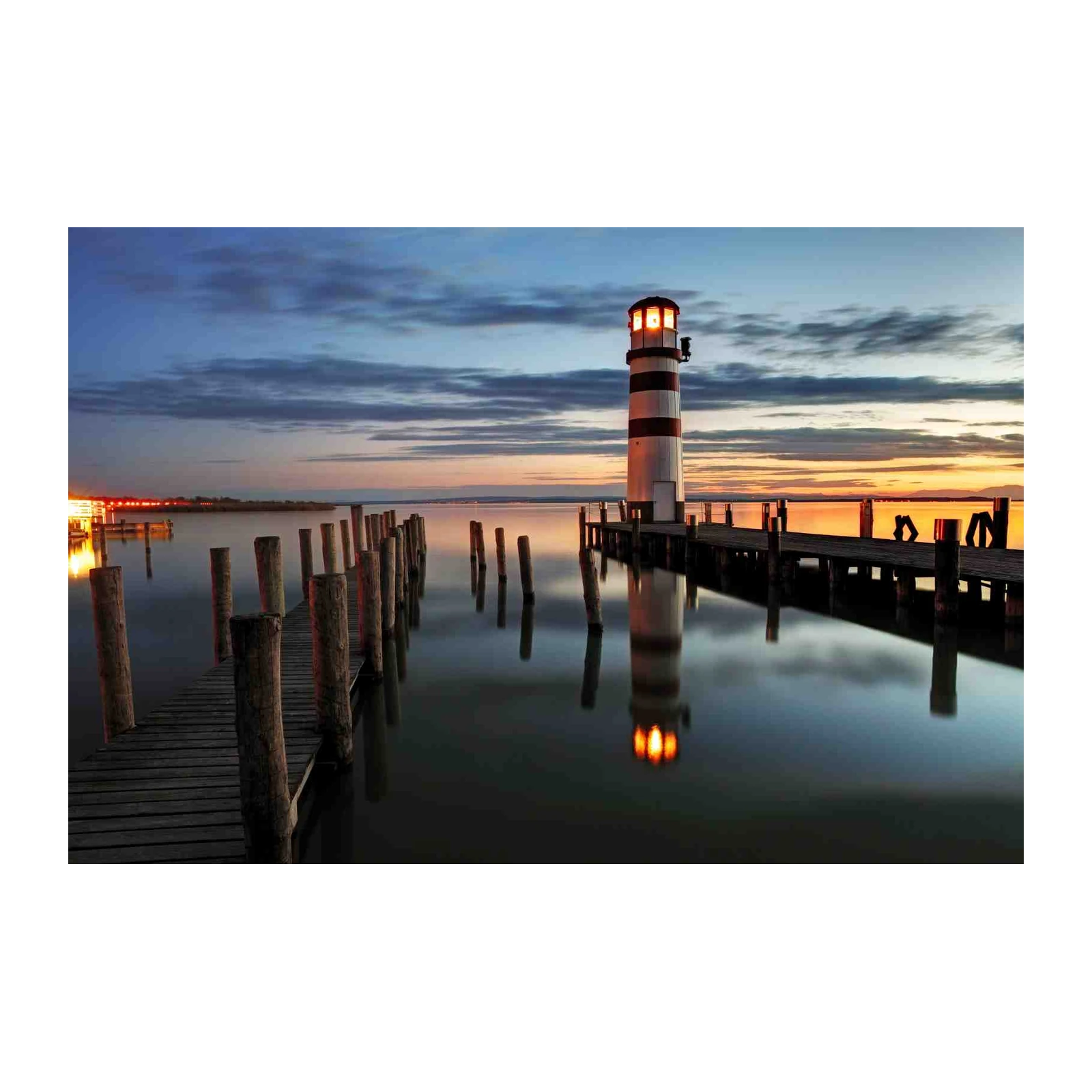 Serene Lighthouse Sunset Wall Art