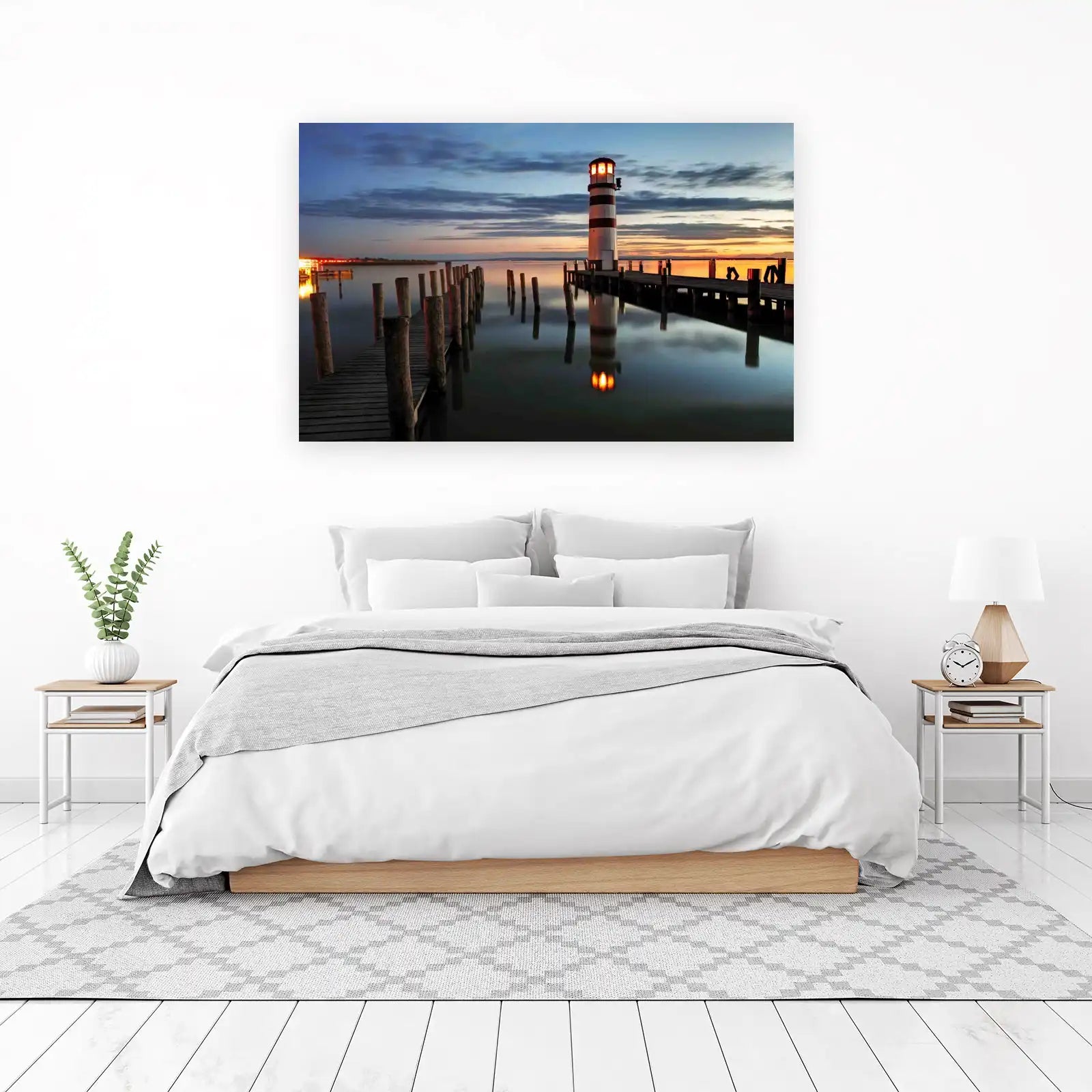 Serene Lighthouse Sunset Wall Art