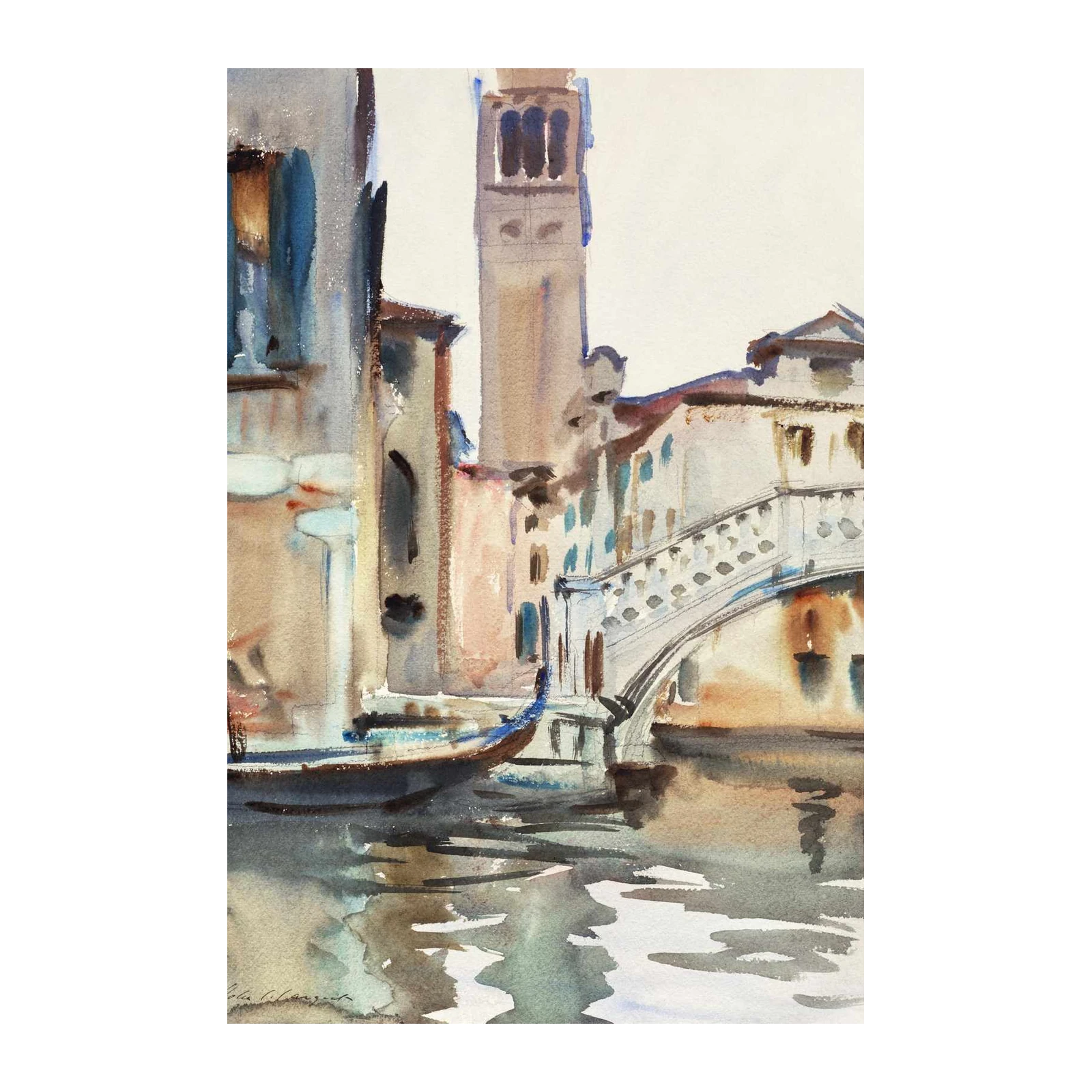 Venice Canal Watercolor Wall Art