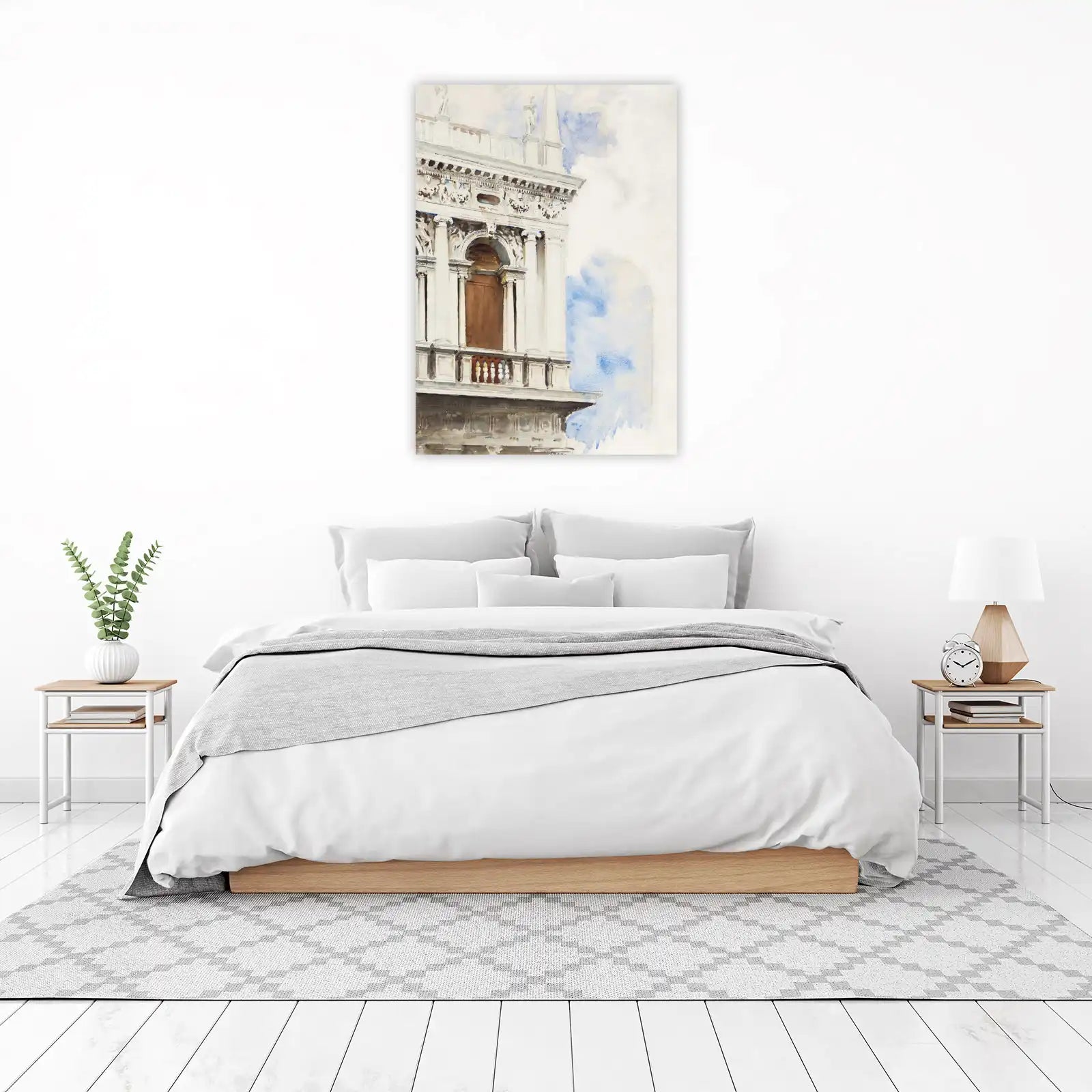 Venetian Balcony Watercolor Landscape Wall Art