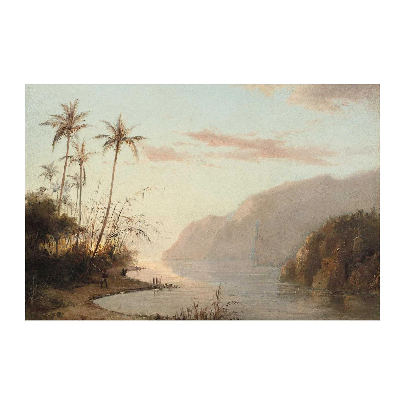Serene Tropical Landscape Palm Trees Wall Art