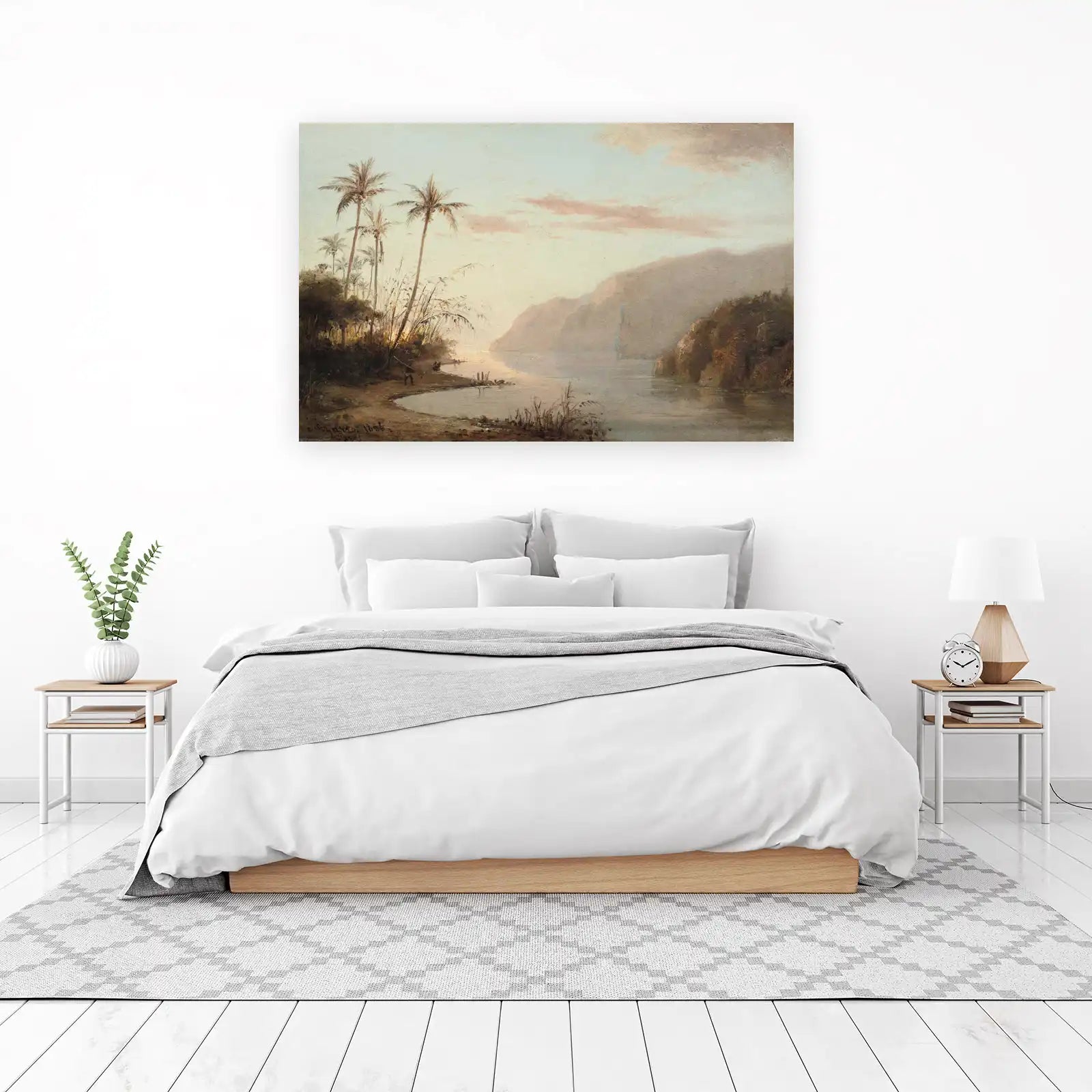 Serene Tropical Landscape Palm Trees Wall Art
