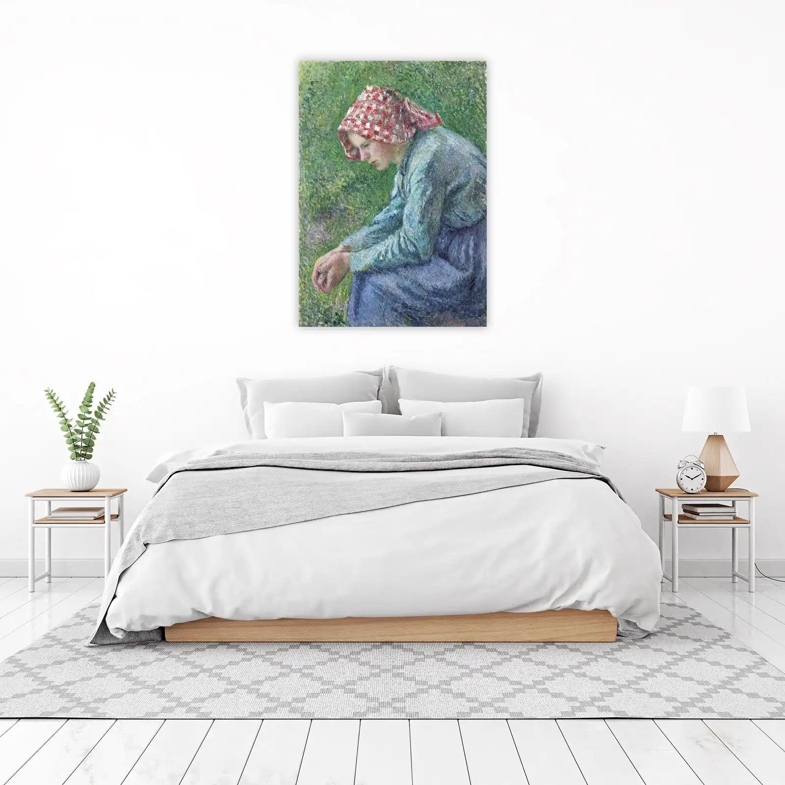 Impressionist Girl in Red Scarf Wall Art