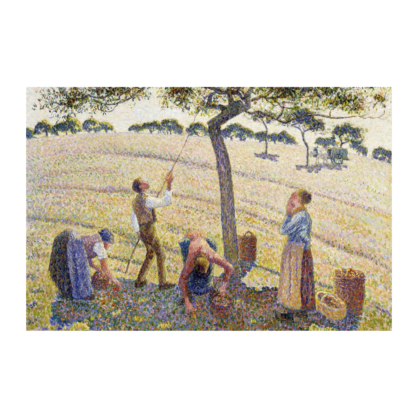 Pointillist Harvest Field Wall Art