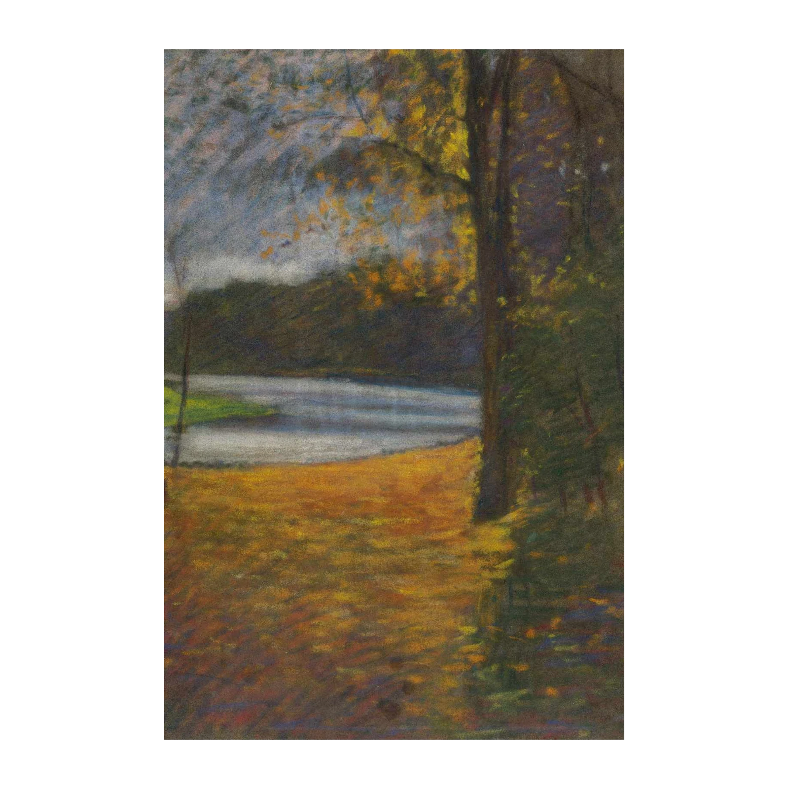 Serene Autumn River Landscape Wall Art