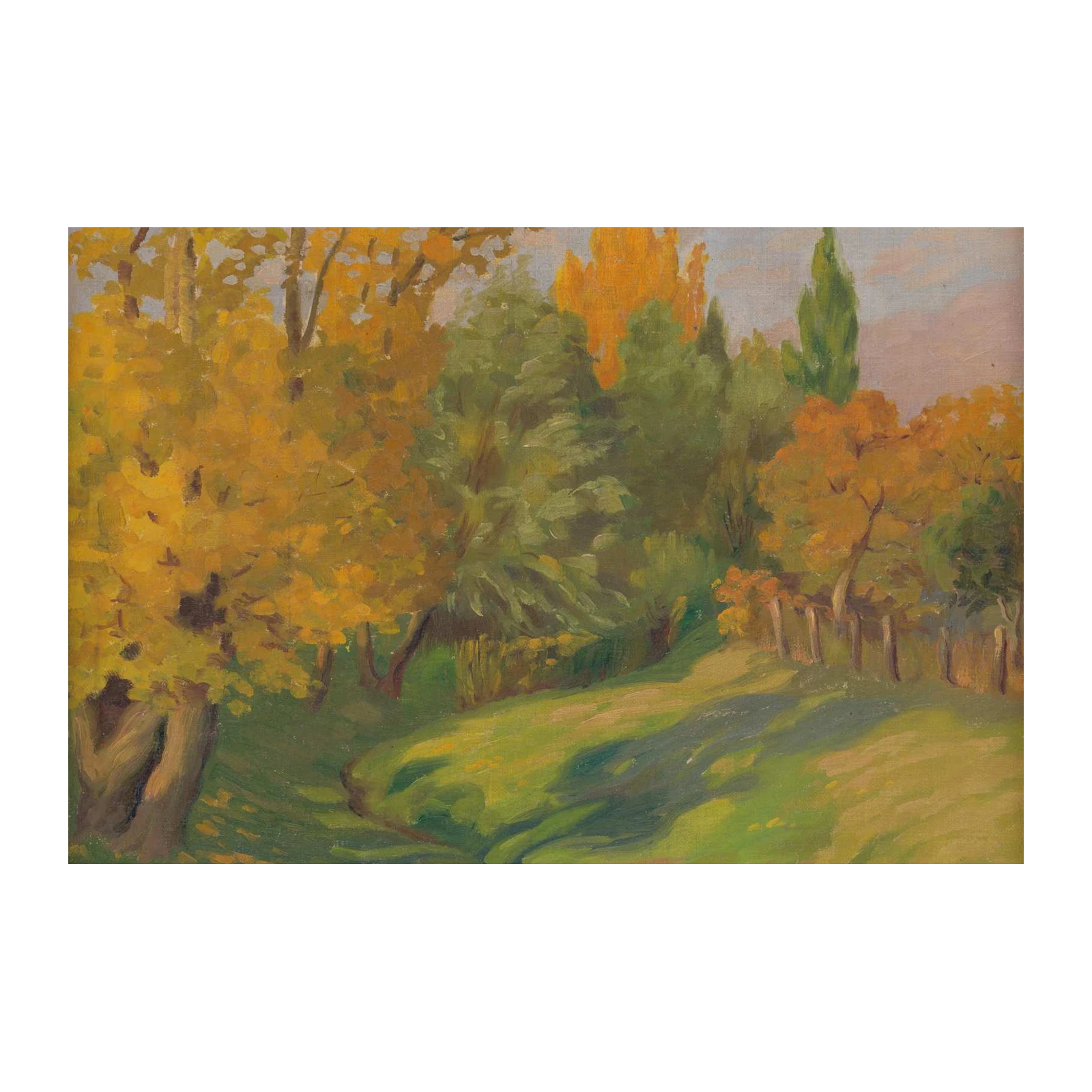 Golden Autumn Landscape Wall Art