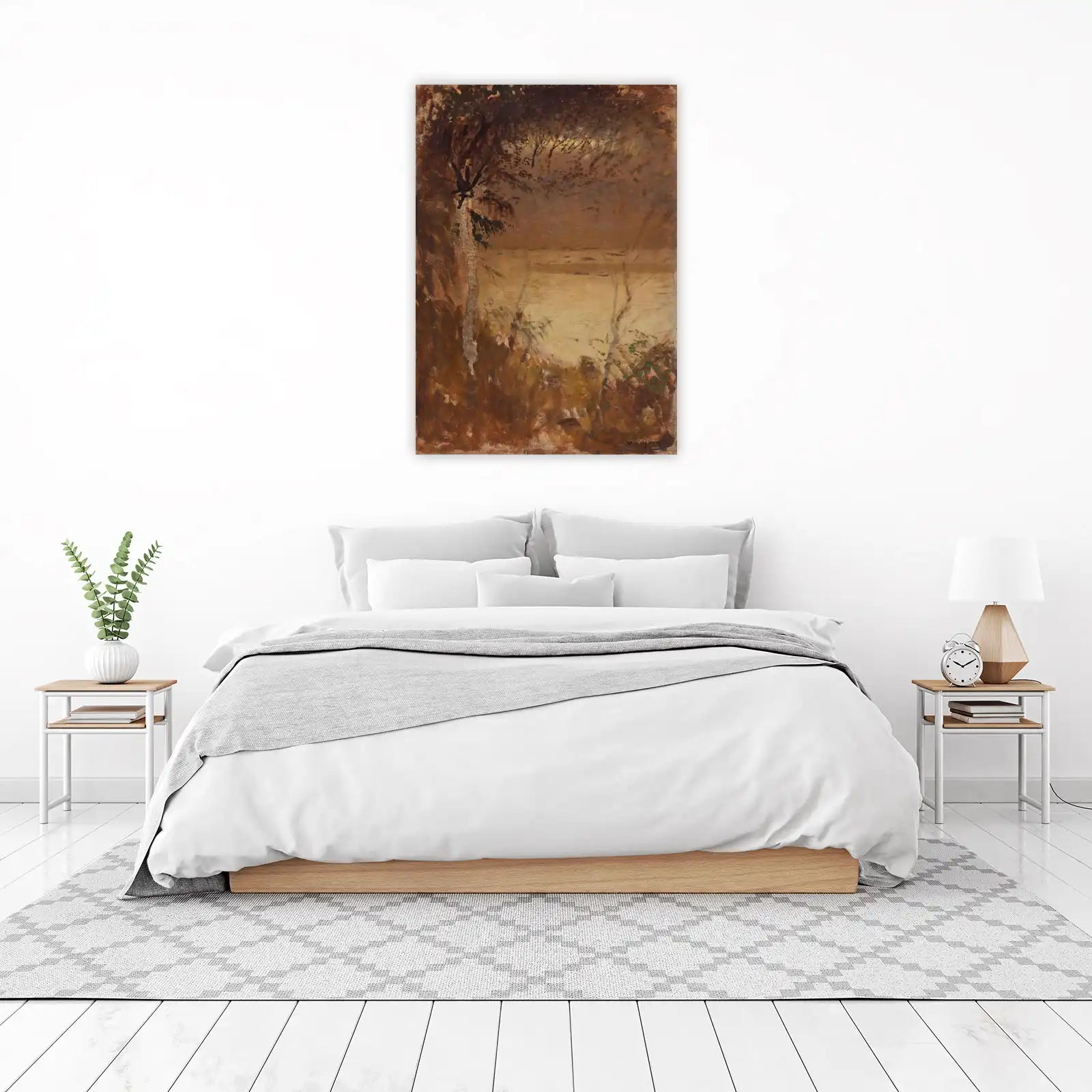Serene Forest Lake Impressionist Wall Art
