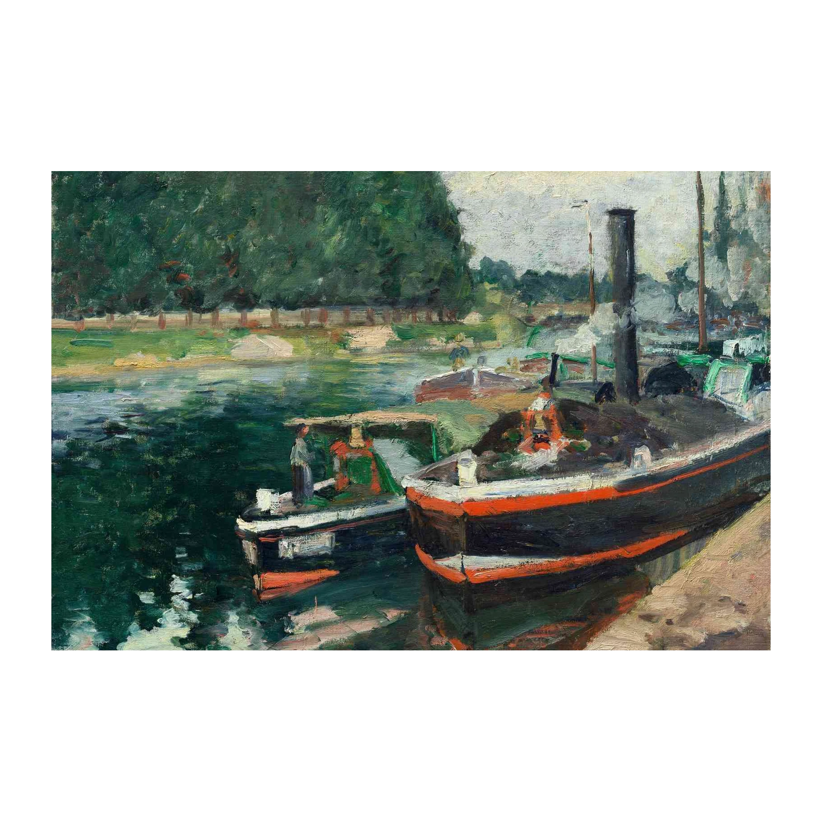 Serene Riverboats & Trees Wall Art