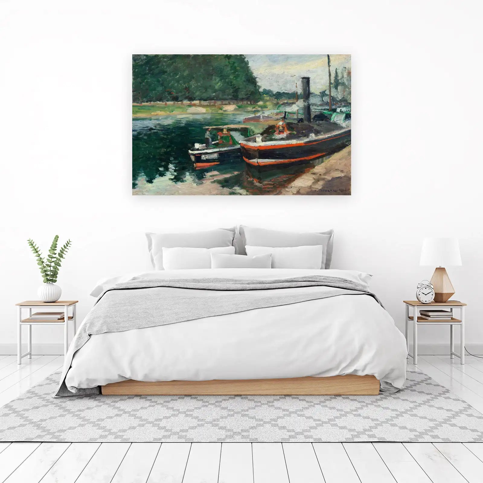 Serene Riverboats & Trees Wall Art