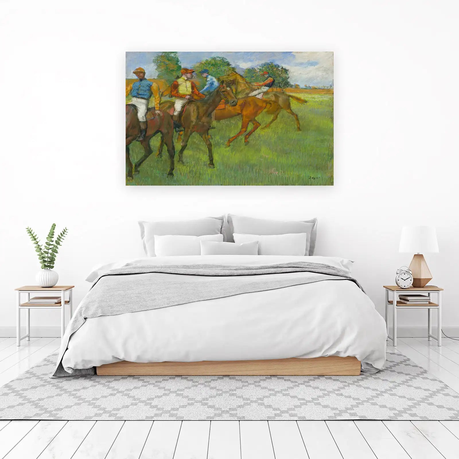 Jockeys and Horses Pastel Art Wall Art
