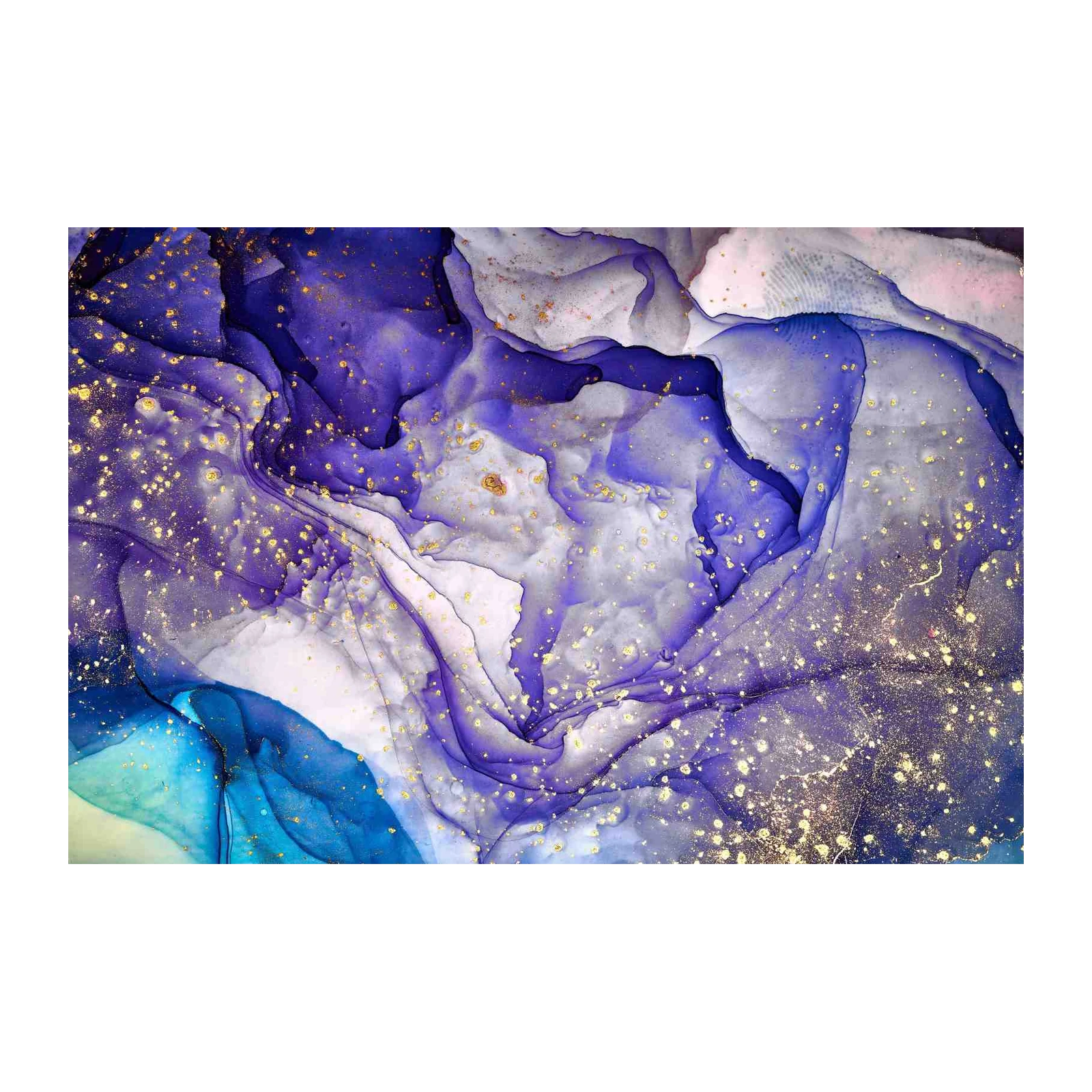 Abstract Purple & Gold Fluid Art Wall Art