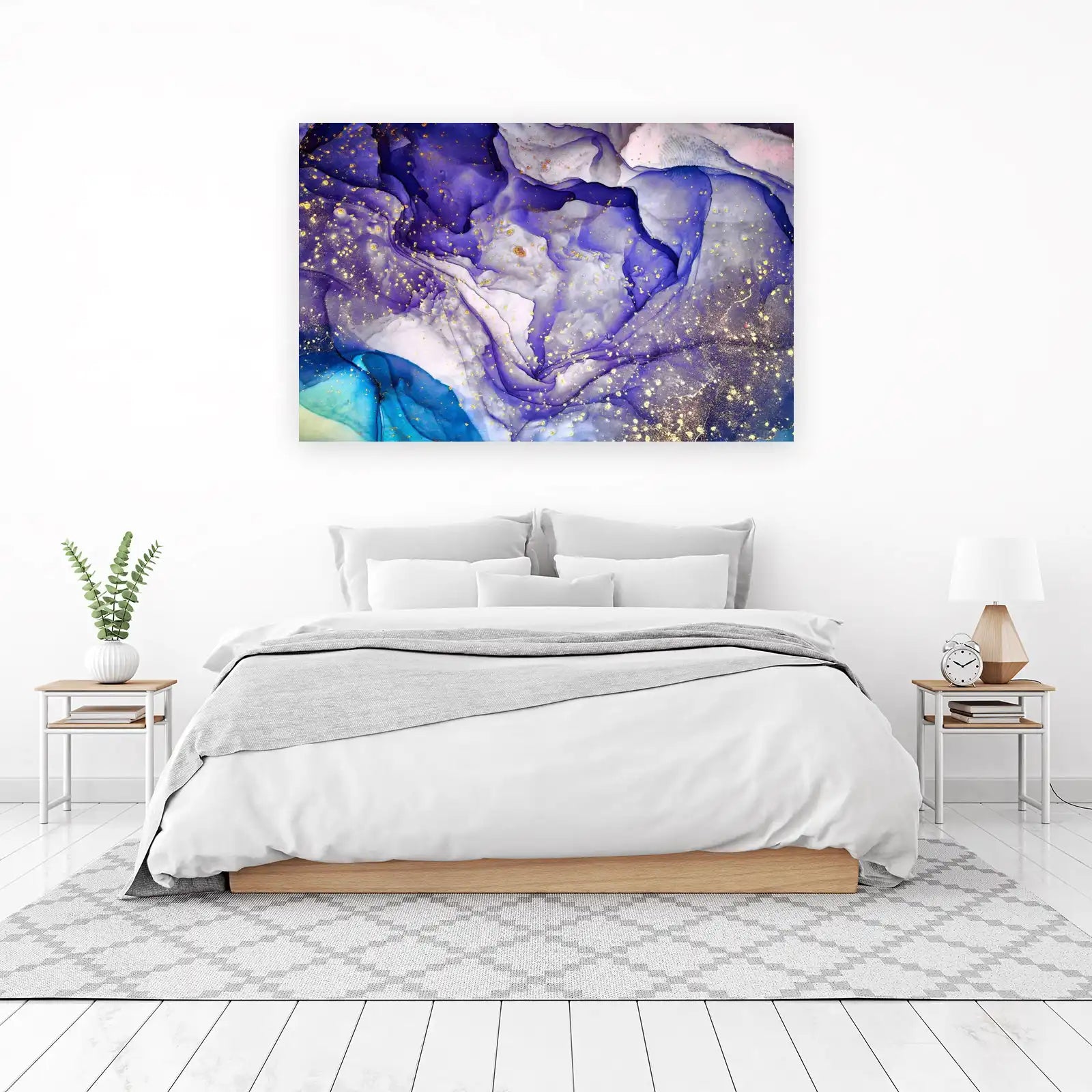 Abstract Purple & Gold Fluid Art Wall Art