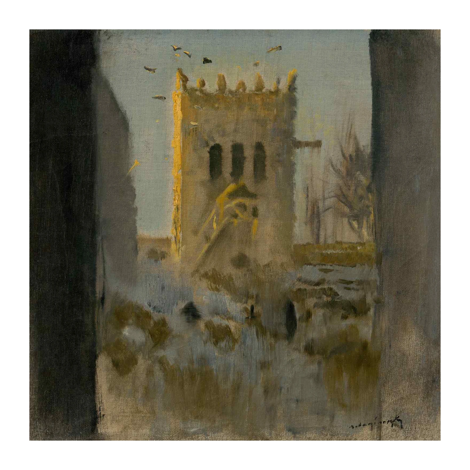 Impressionist Tower Landscape Wall Art