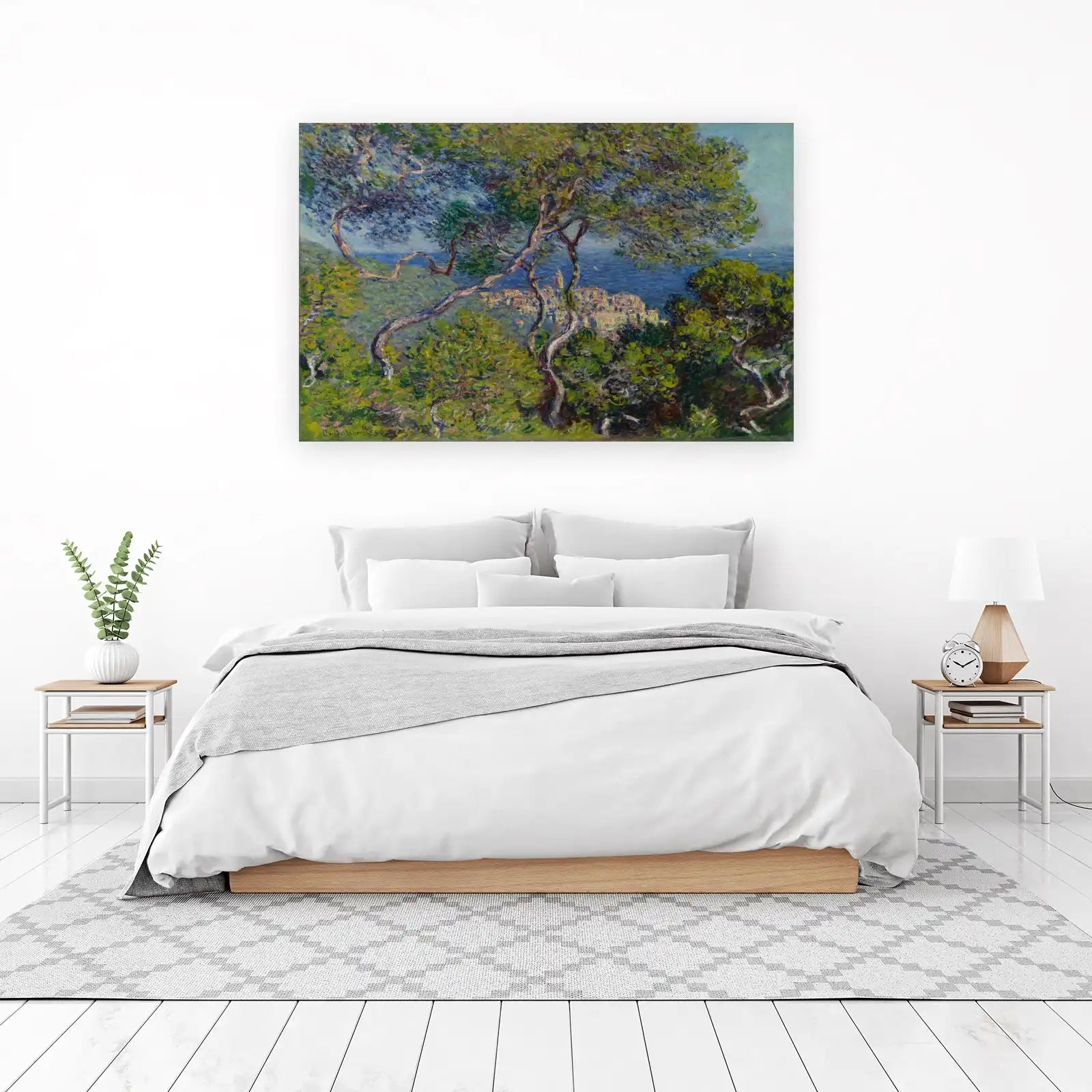 Monet's Cypress Trees & Mediterranean Town Wall Art
