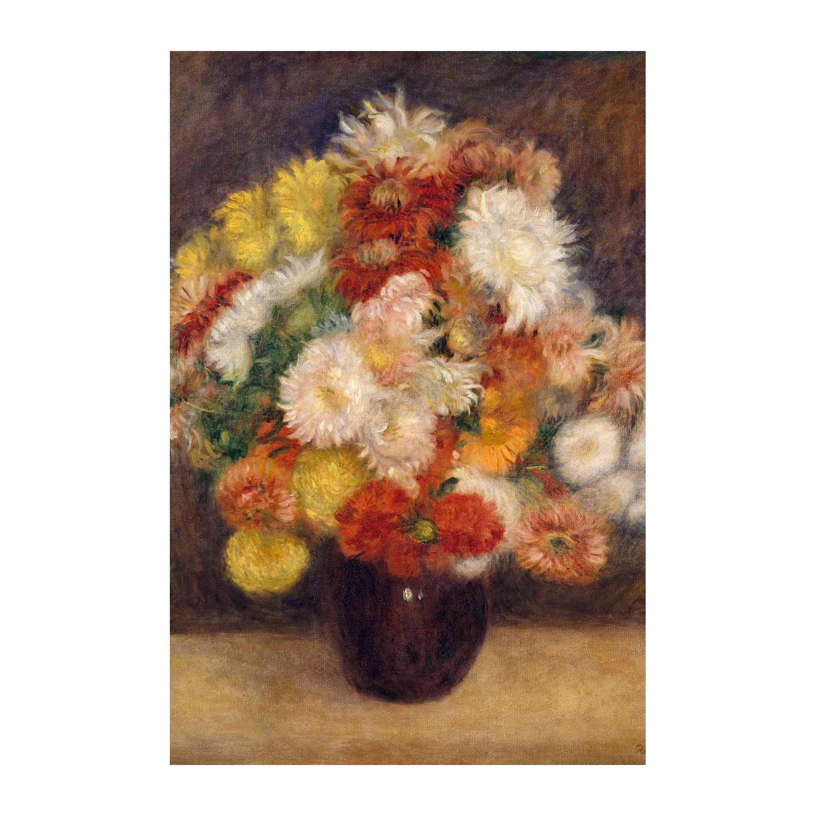 Vibrant Chrysanthemum Bouquet Impressionist Wall Art