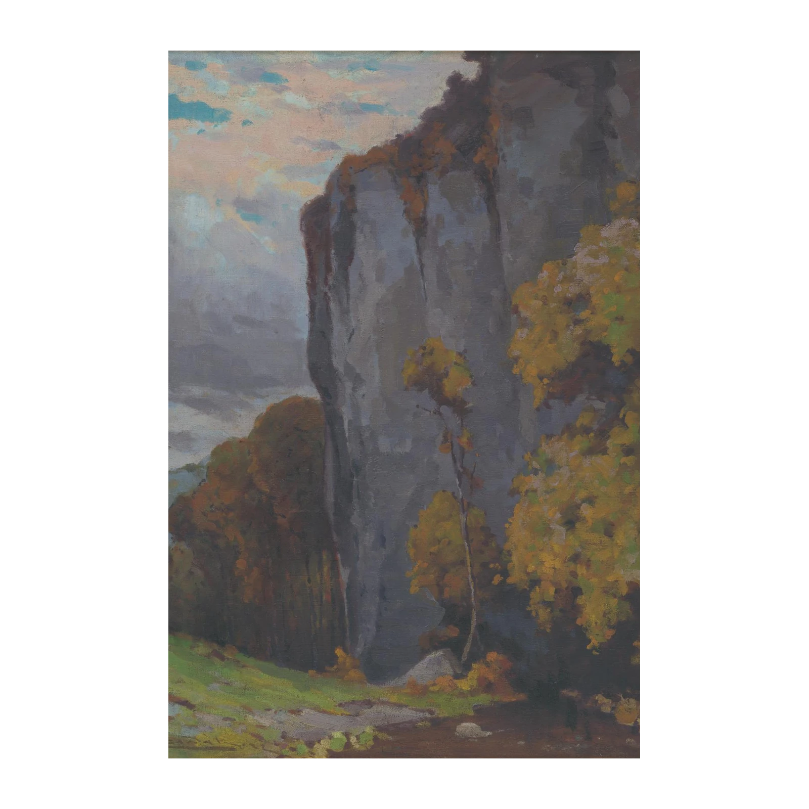 Majestic Cliffside Autumn Landscape Wall Art